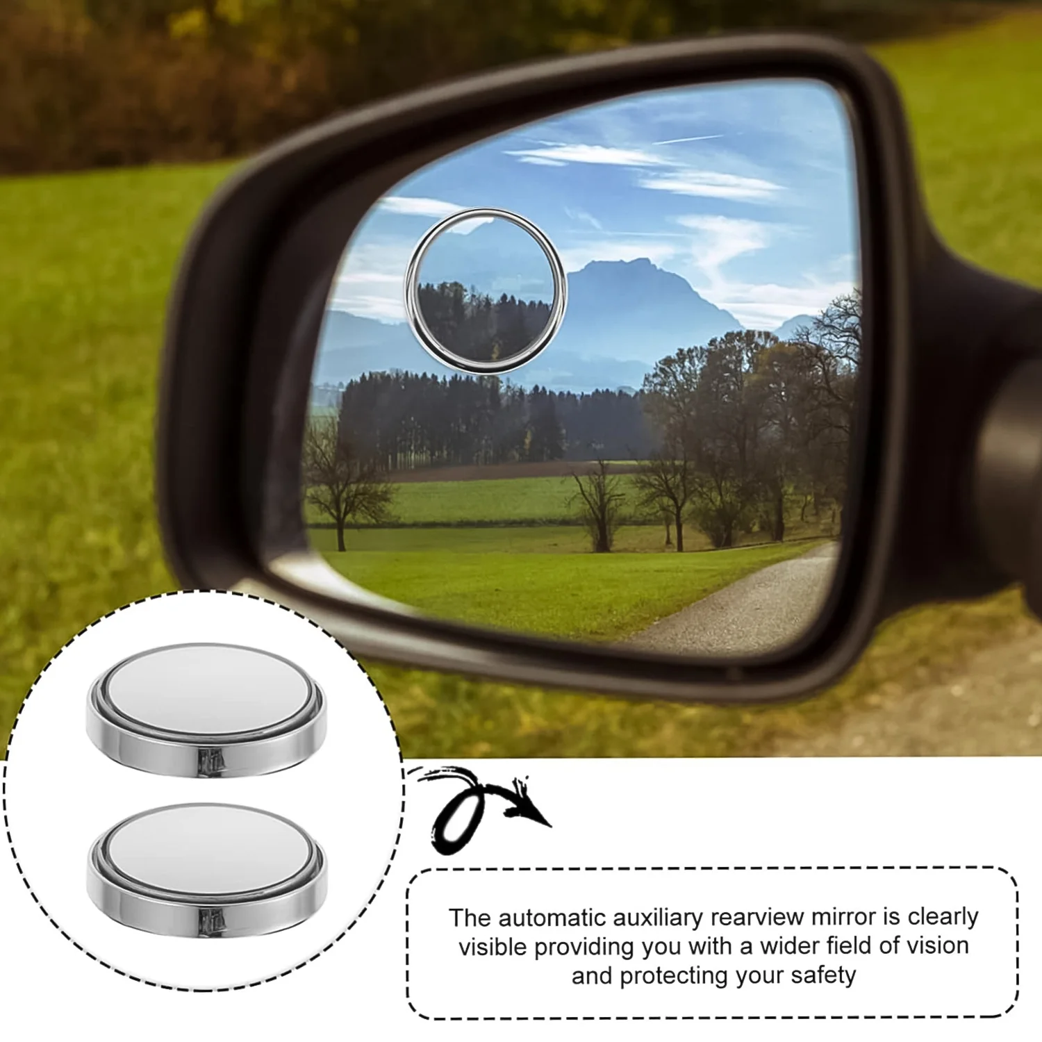 Car Blind Spot Mirror – HD Glass, 360° Adjustable (2 Pc) | Velvet Wheels - Image 6