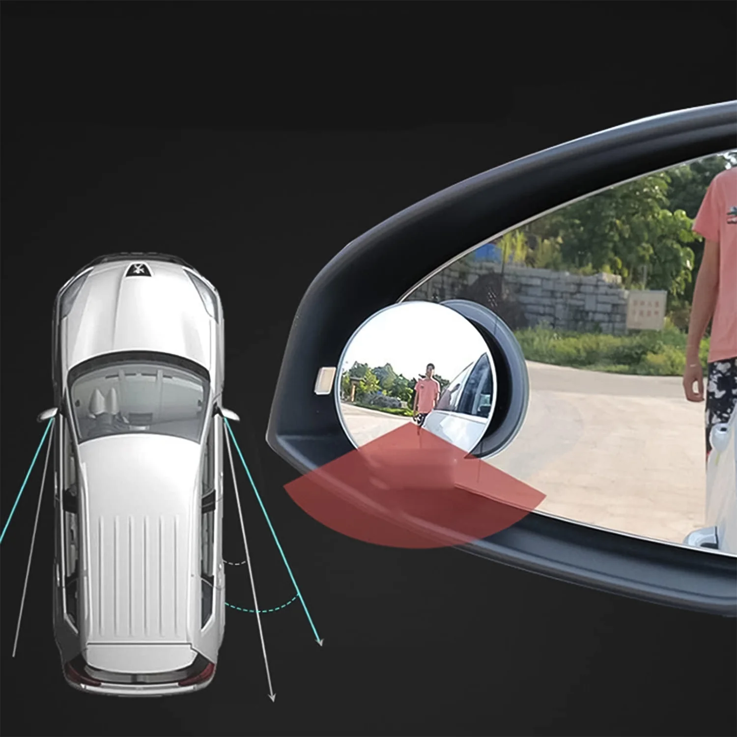 Car Blind Spot Mirror – HD Glass, 360° Adjustable (2 Pc) | Velvet Wheels - Image 7