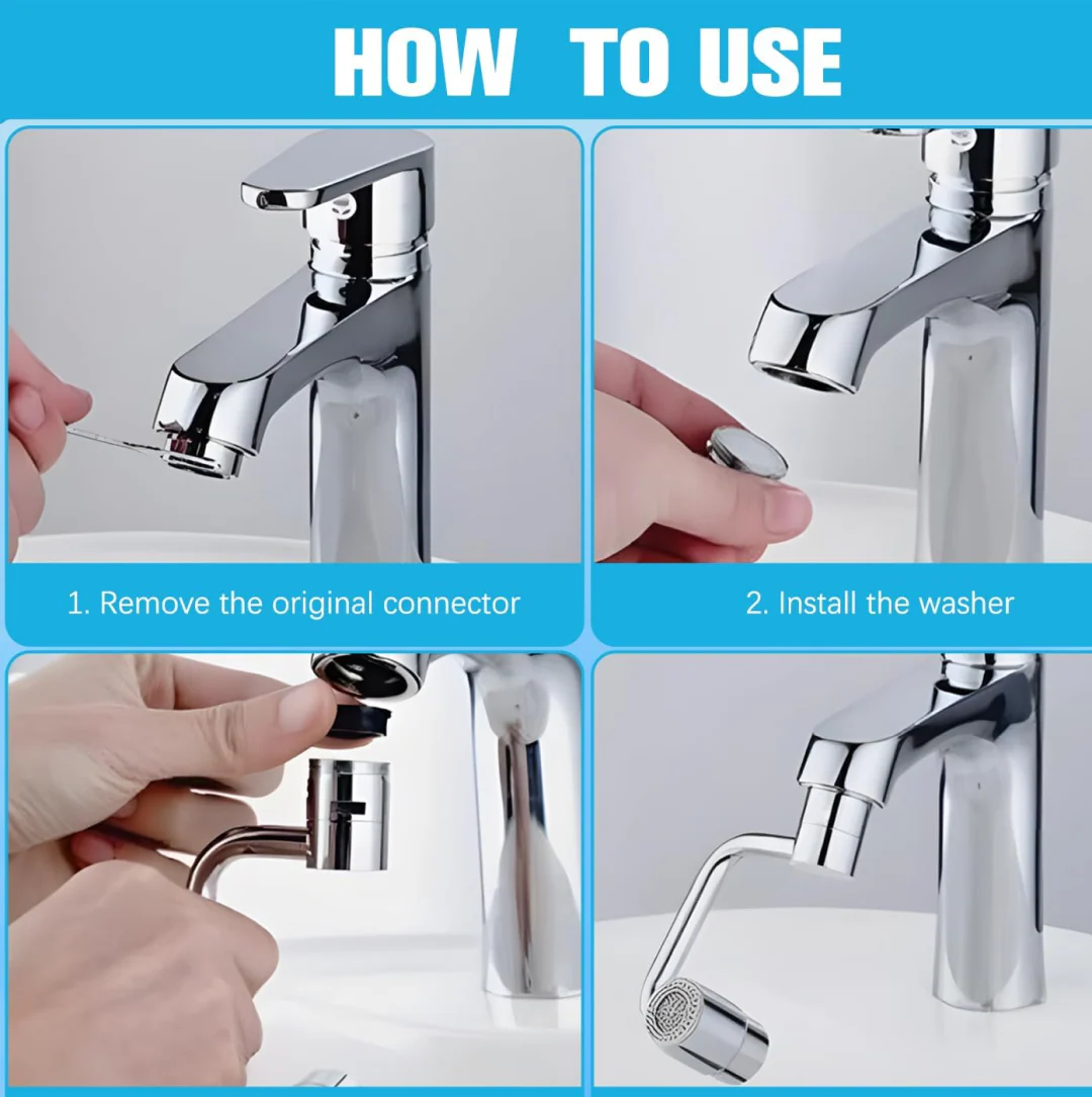 Rotating Faucet Sprayer – 1080° Swivel & Dual Flow | Bathora - Image 5