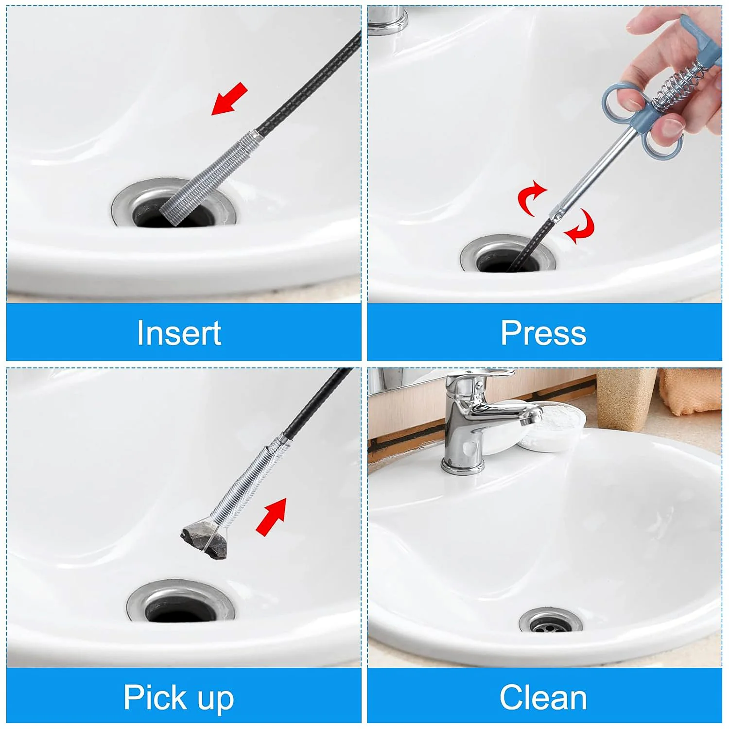 Spring Drain Cleaning Tool – 196 cm Flexible & Easy Grip - Image 6