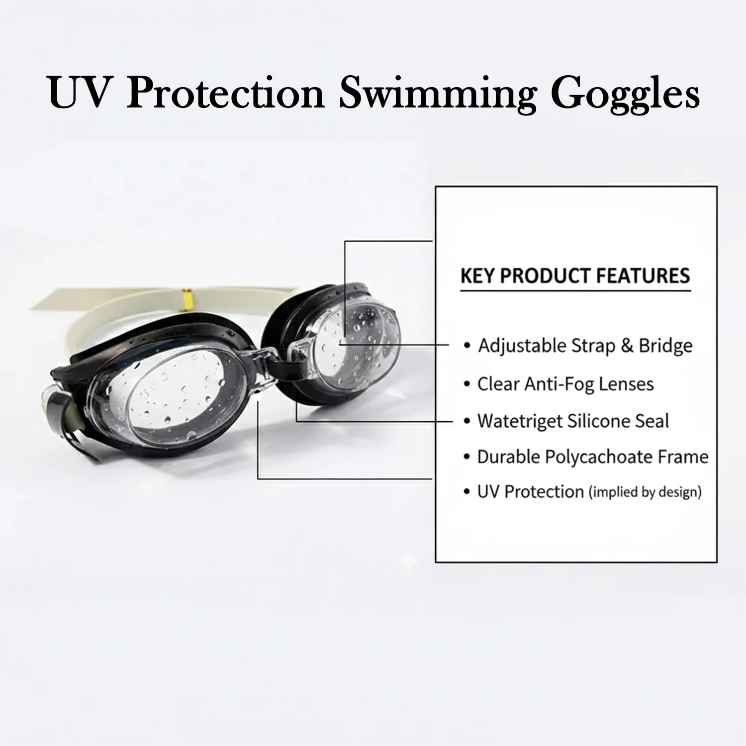 UV Protection Swimming Goggles – Clear Vision & Adjustable Strap - Image 4