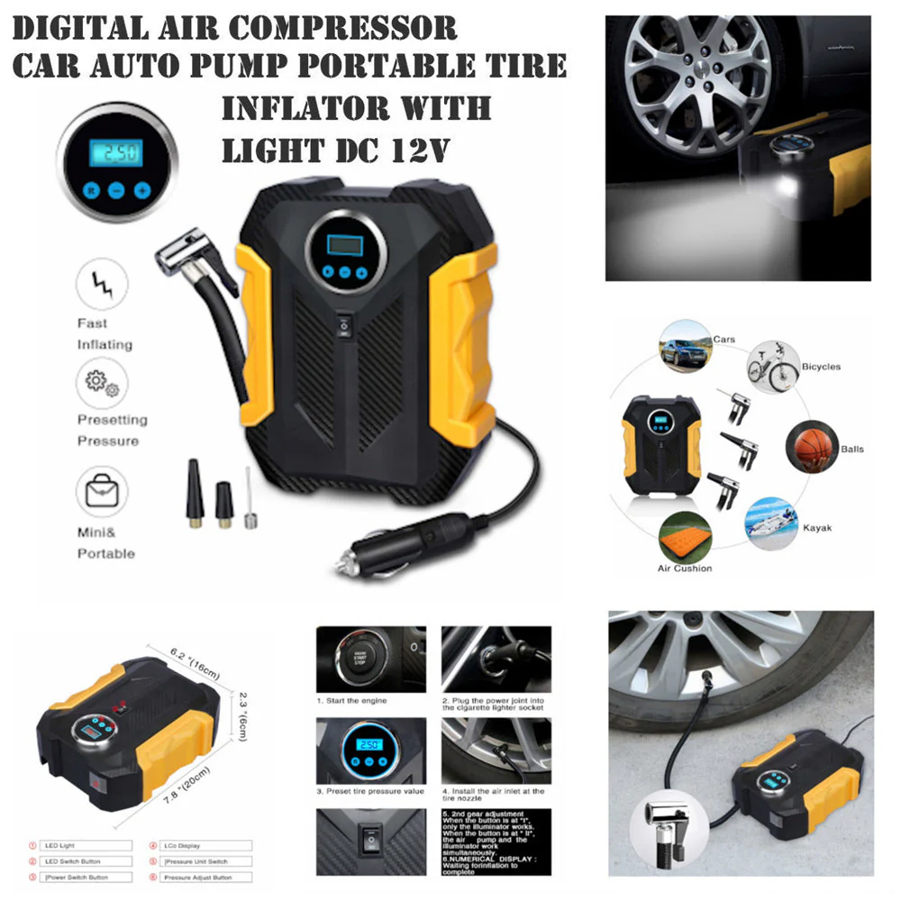 Car Tyre Inflator – Portable Digital Air Pump for Bikes | Velvet Wheels - Image 7
