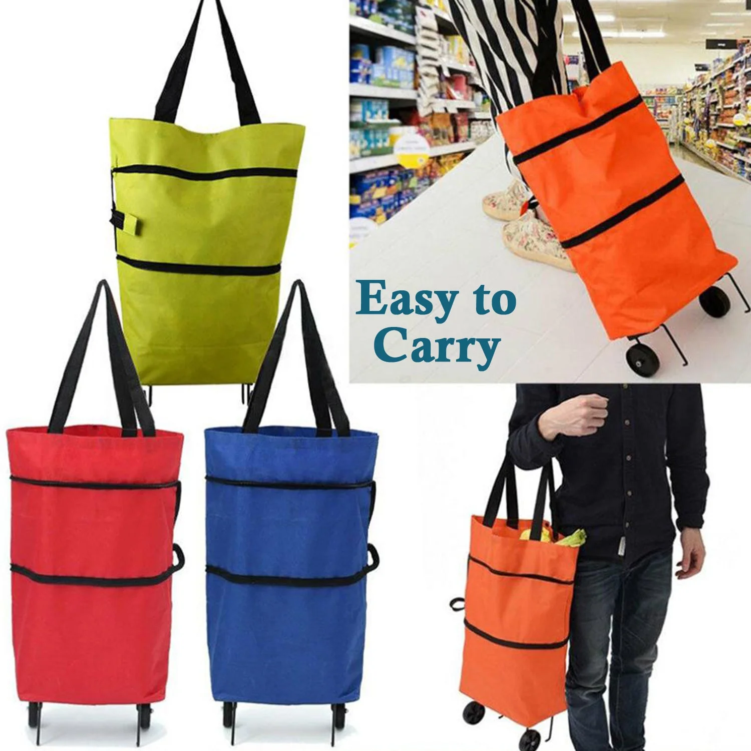 Foldable Trolley Bag – Wheeled Shopping & Travel | FERVENT - Image 3