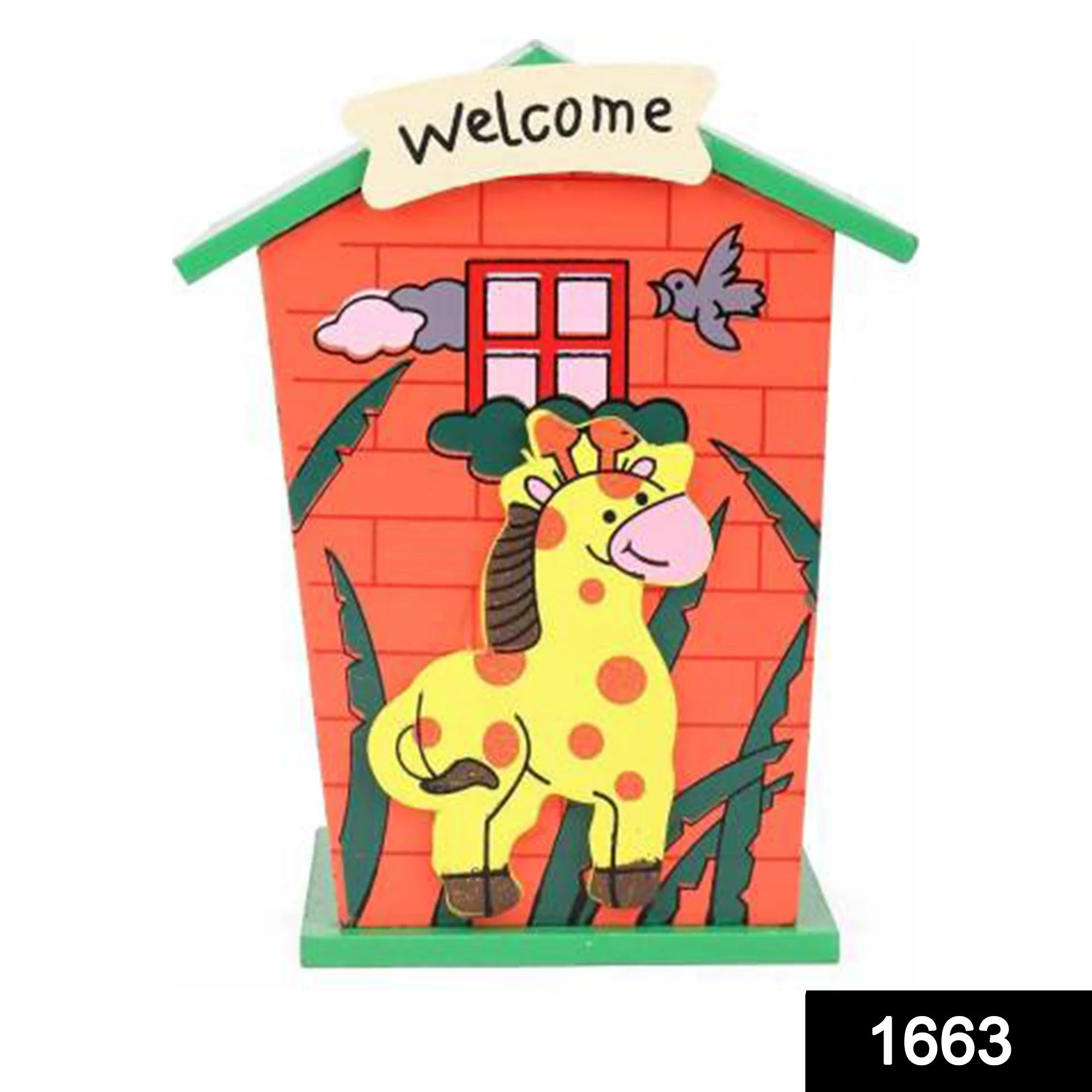 Wooden Piggy Bank – Cute House Shape for Kids | Inventive Play - Image 2