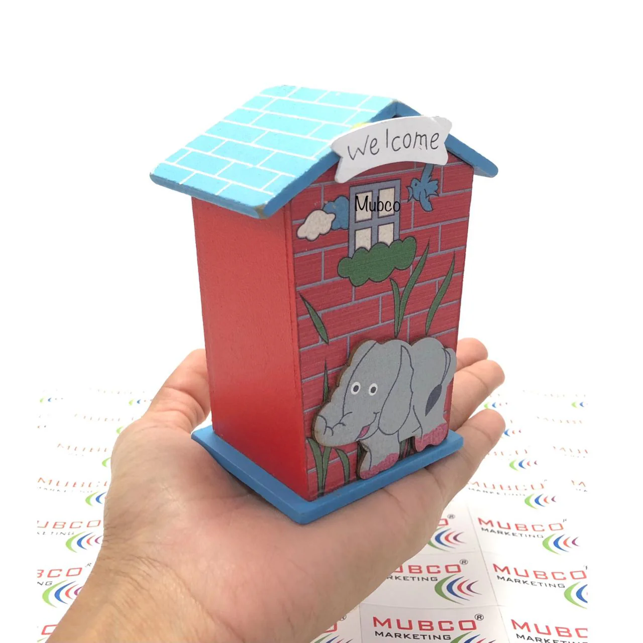 Wooden Piggy Bank – Cute House Shape for Kids | Inventive Play - Image 6
