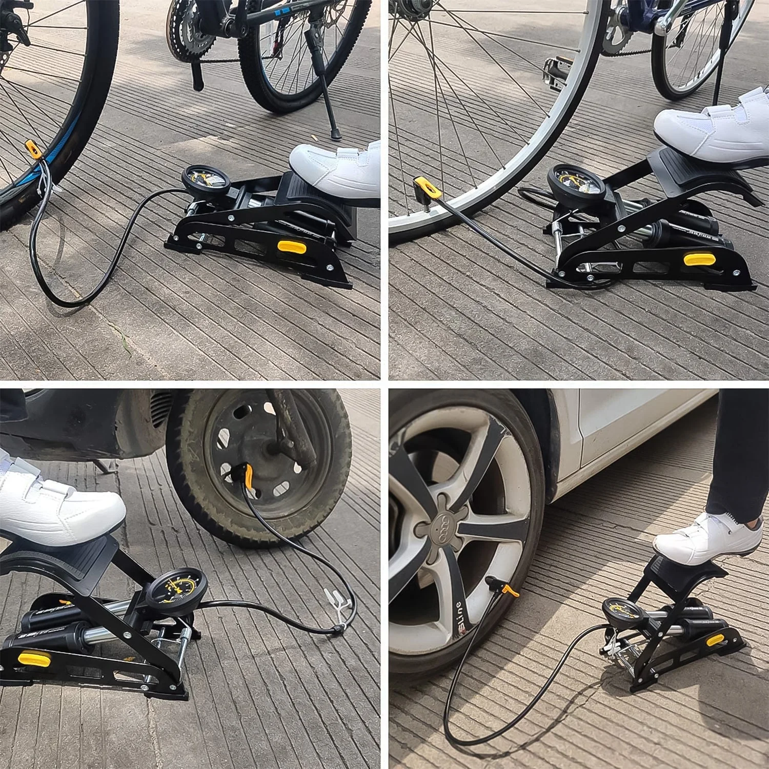 Foot Air Pump – Dual Cylinder, 150 PSI for Car & Bike | Carivox - Image 6