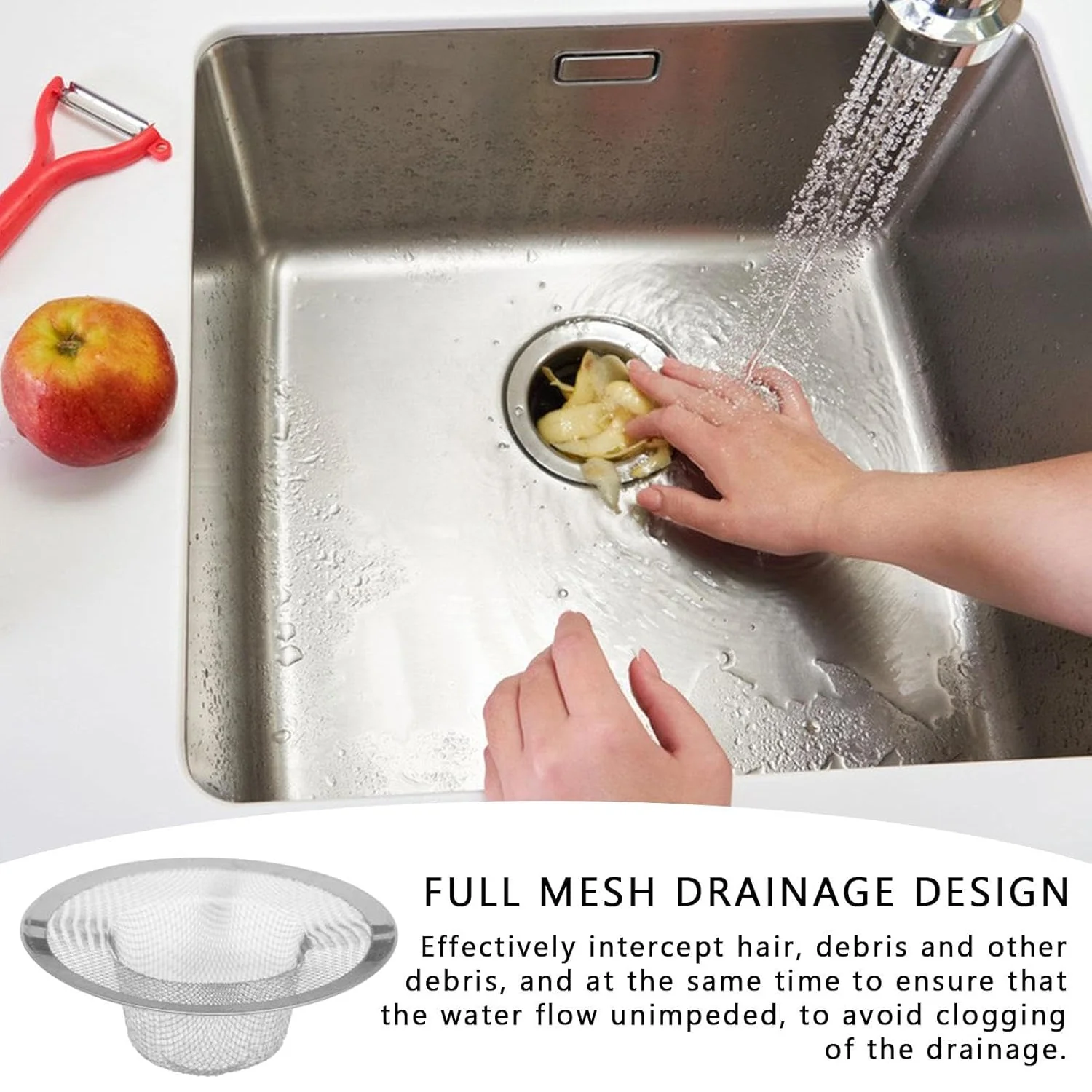 Kitchen Sink Drain Strainer – Small 7cm Stainless Steel Stopper - Image 3