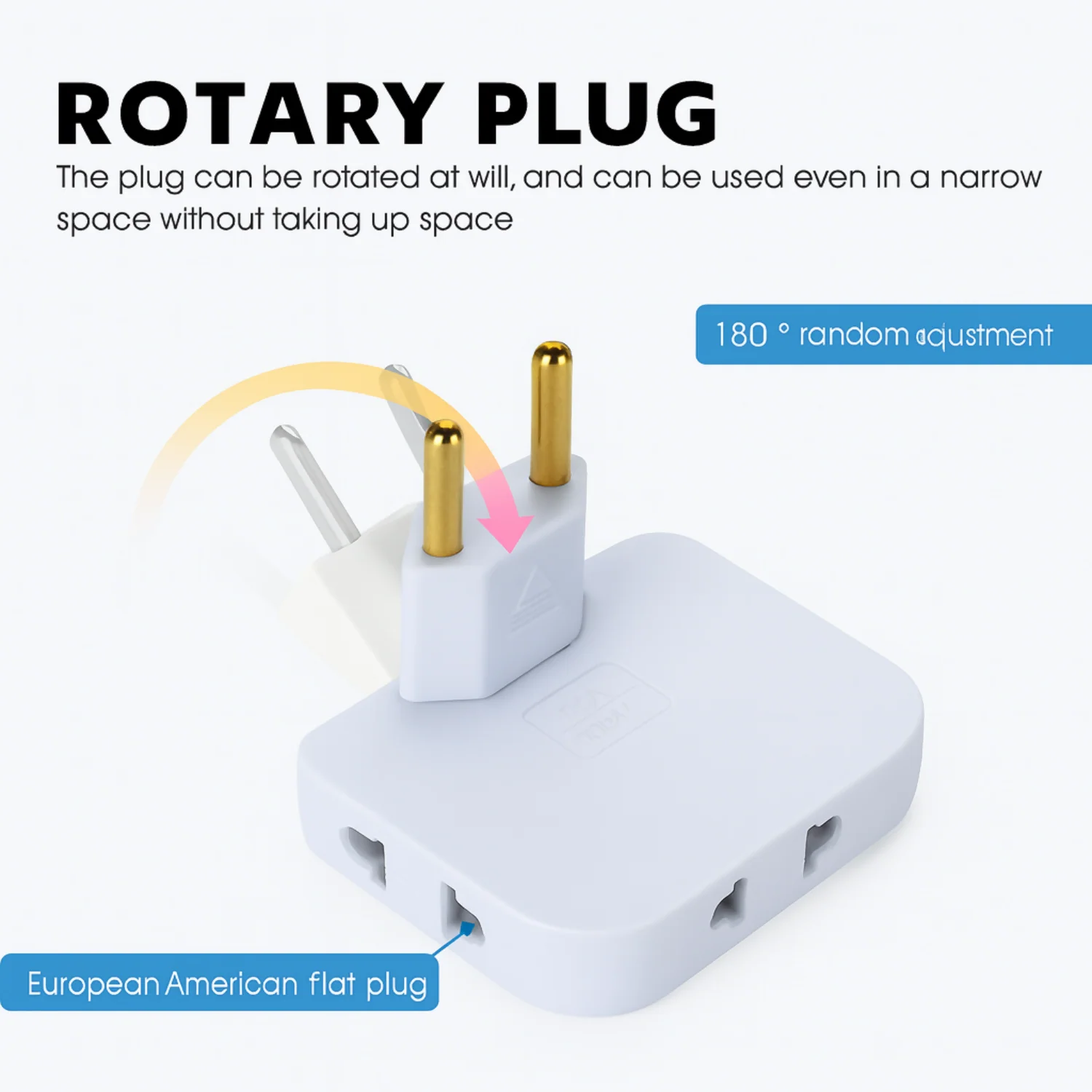 Universal Travel Plug Adapter – 180° Swivel, 15A 250V Convenience - Image 5