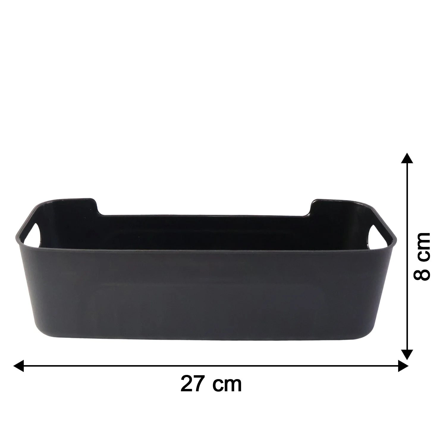 Black Plastic Storage Basket Tray – 4-Piece Stackable Organizer - Image 4