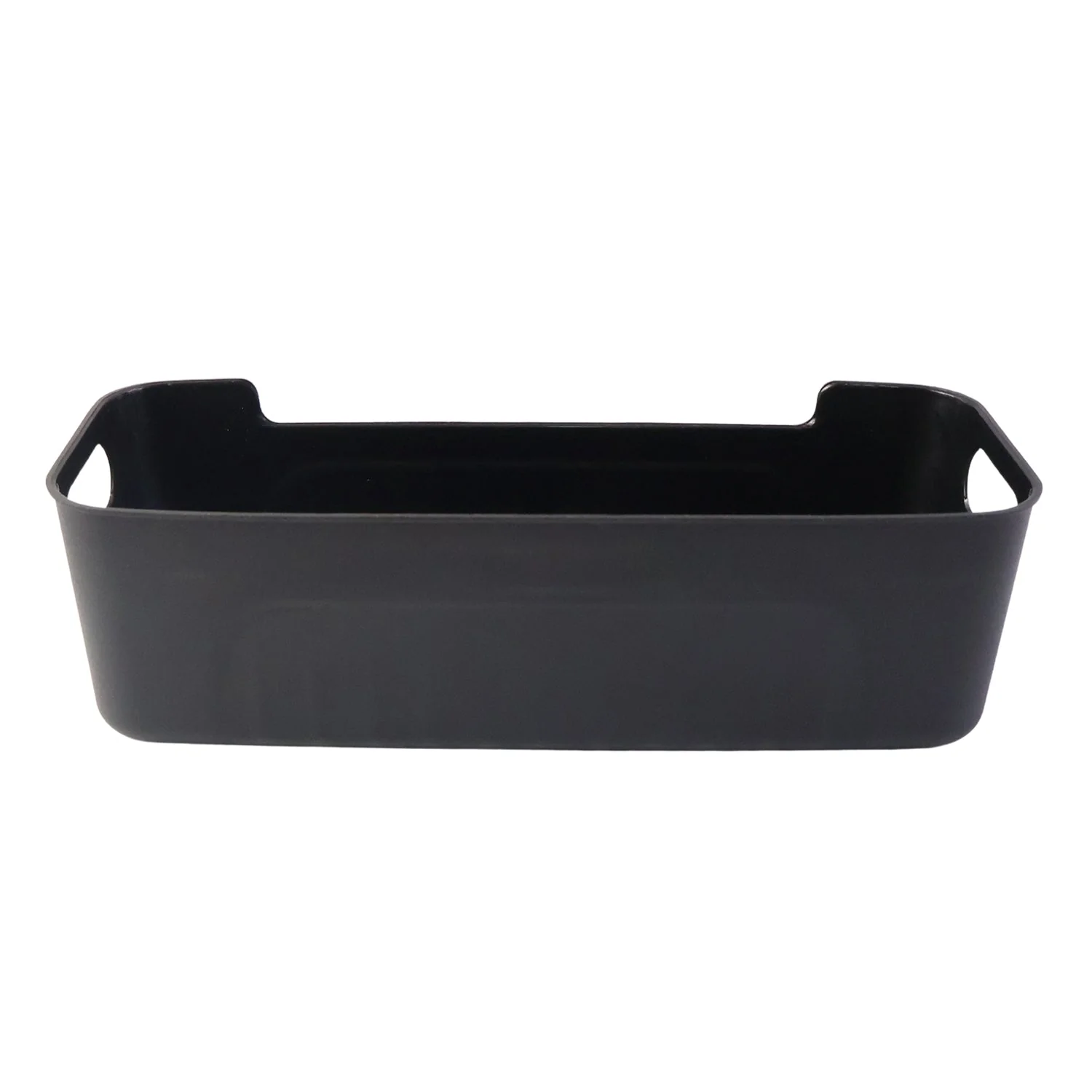 Black Plastic Storage Basket Tray – 4-Piece Stackable Organizer - Image 5