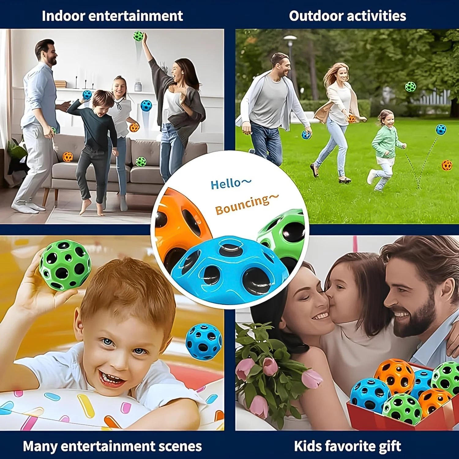 Bouncy Ball for Kids – High-Bounce Moon Crater Toy | Play & Move - Image 4
