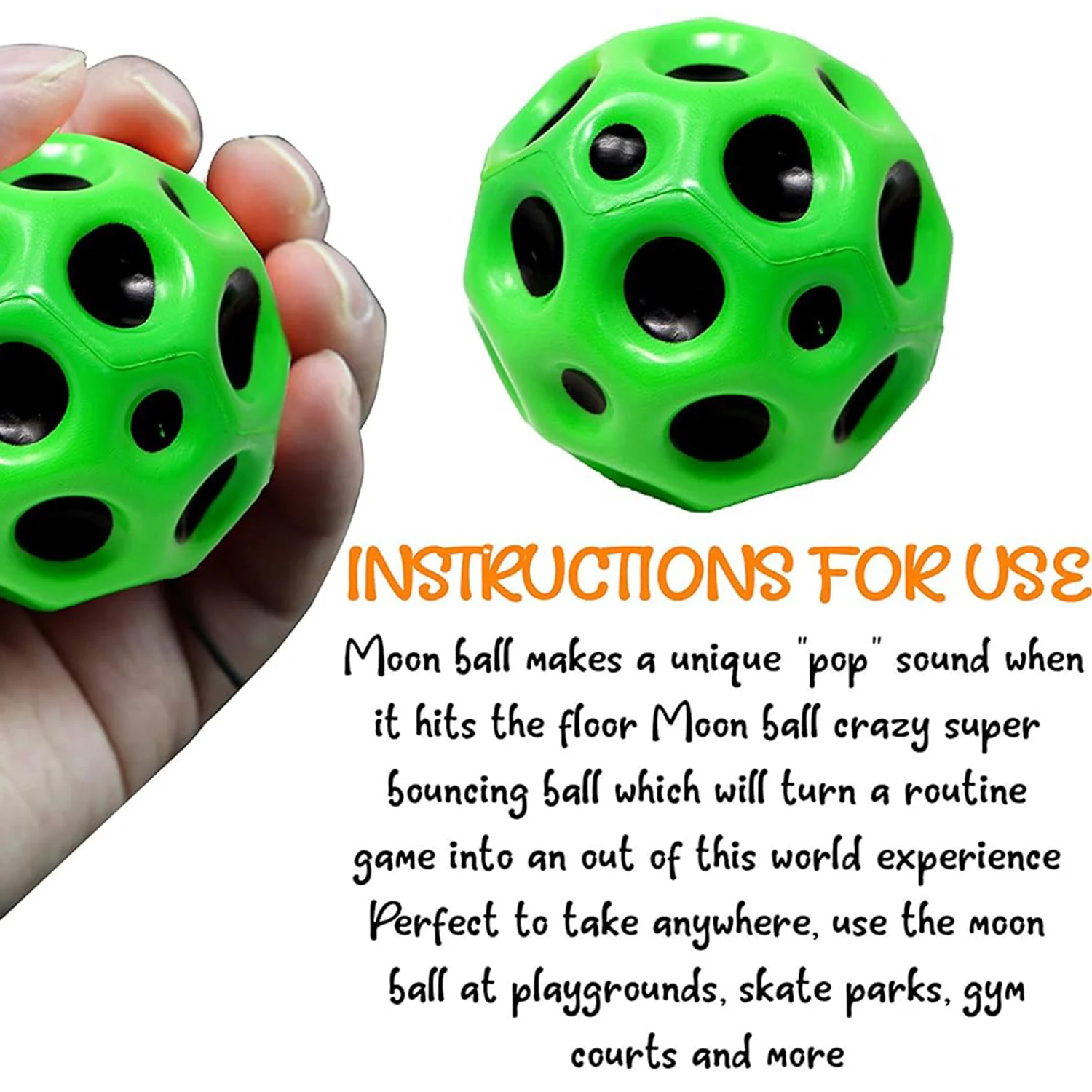 Bouncy Ball for Kids – High-Bounce Moon Crater Toy | Play & Move - Image 7