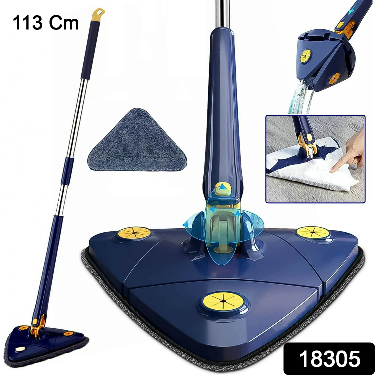Triangle Mop – 360° Rotatable, Extendable Handle | Storenzo - Image 2