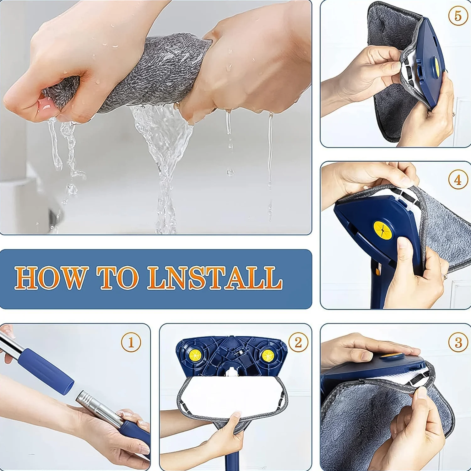 Triangle Mop – 360° Rotatable, Extendable Handle | Storenzo - Image 4
