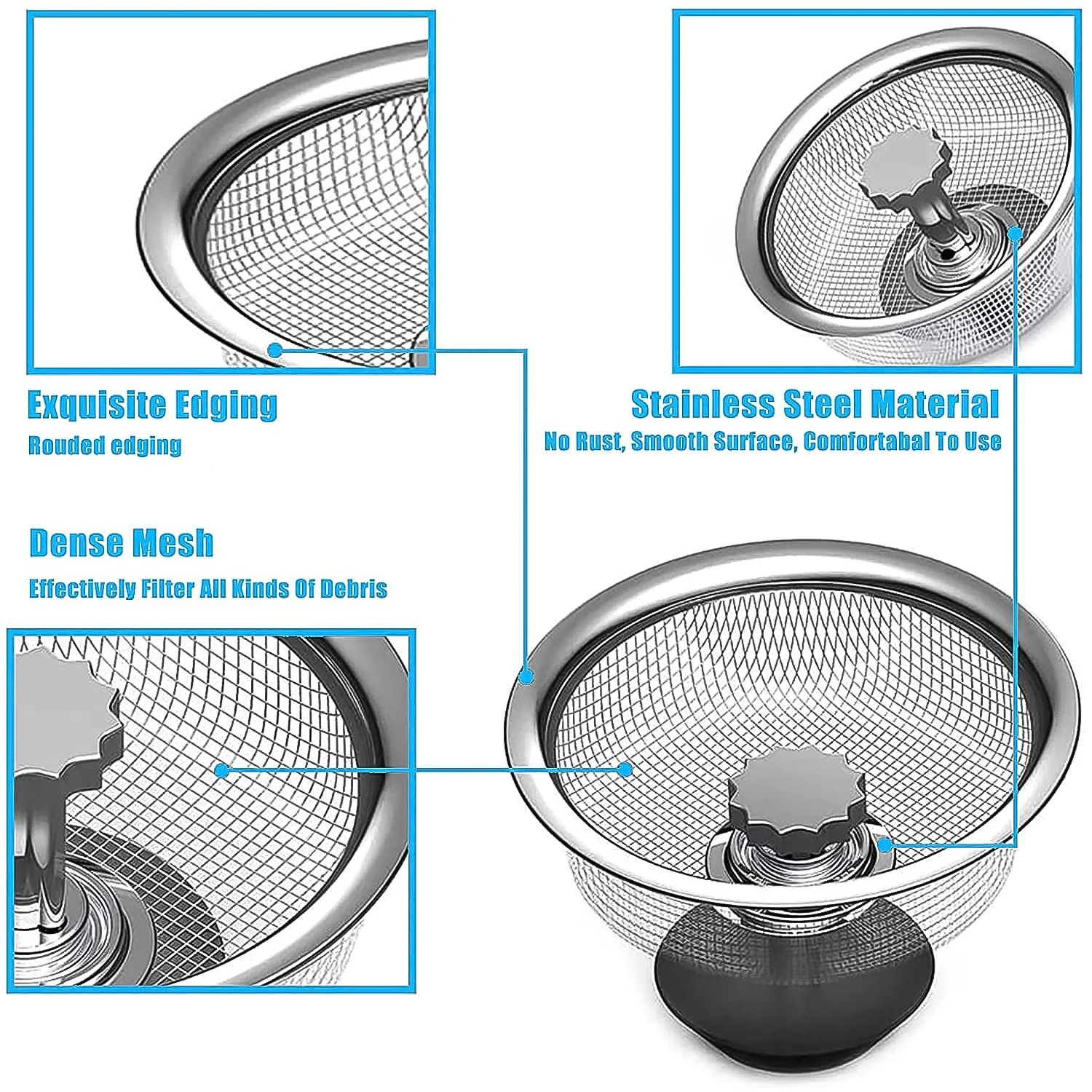 Stainless Steel Sink Strainer – Adjustable Stopper | Garth - Image 6