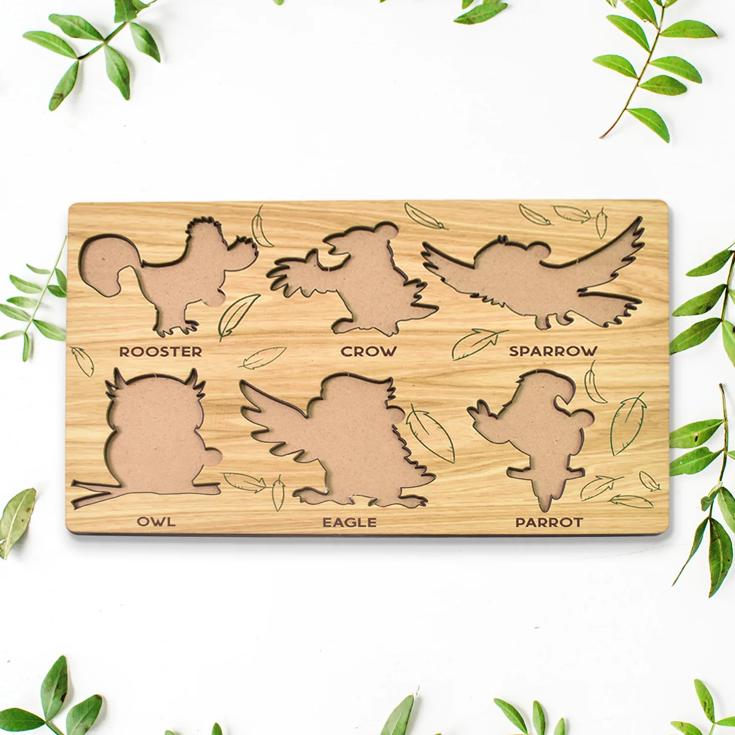 Wooden Bird Puzzle – Educational Board for Kids | Inventive Play - Image 6