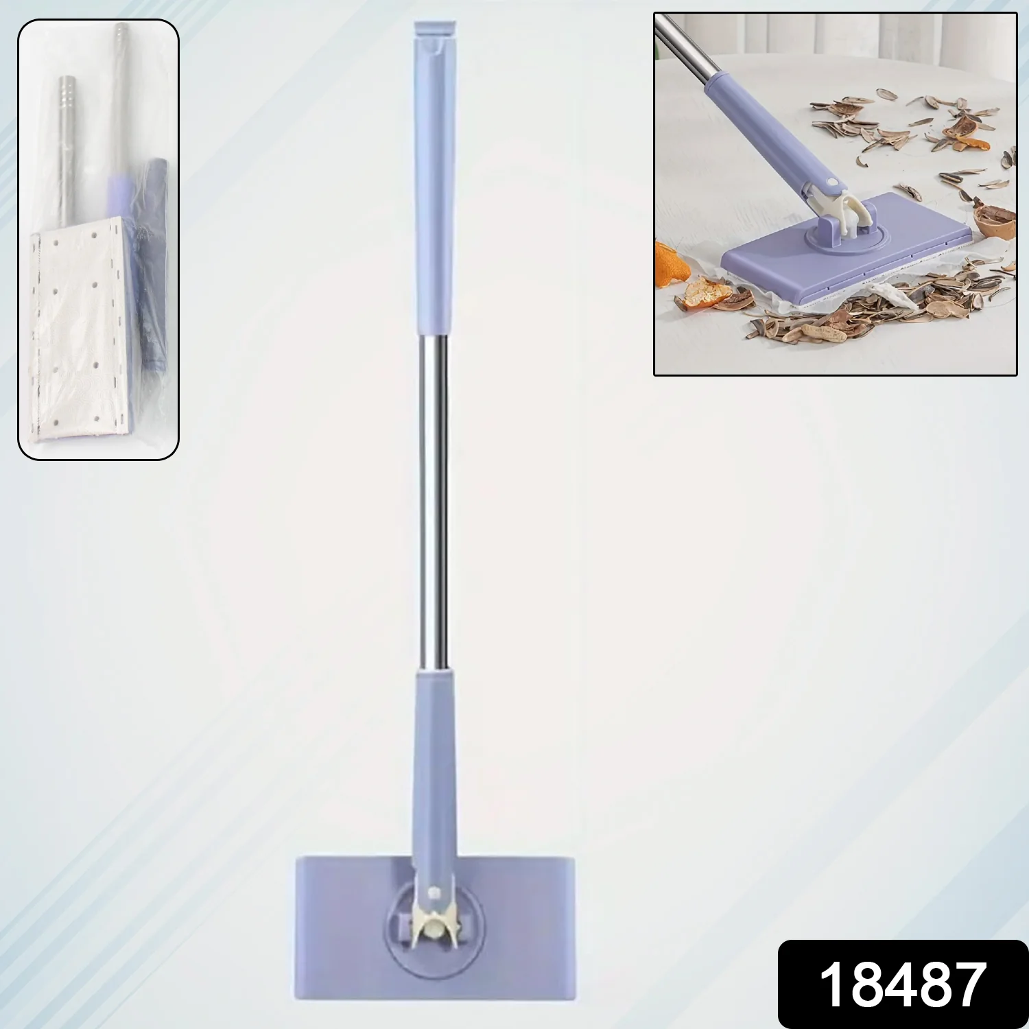 Mini Mop with Automatic Cloth Change & Push-Pull Handle | Velvet Wipe