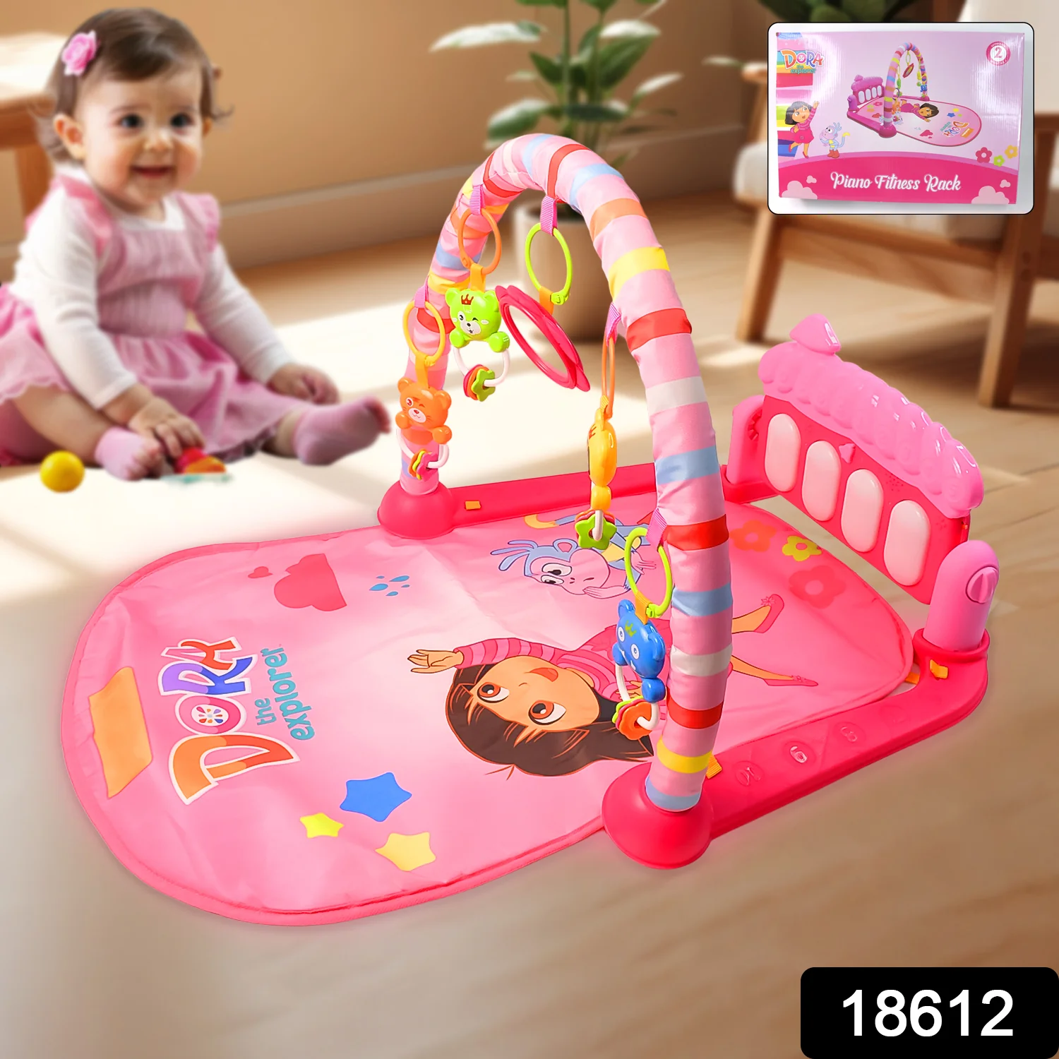 Baby Play Gym Mat – Musical Kick & Play Piano with Fitness Rack | Aditi - Image 2