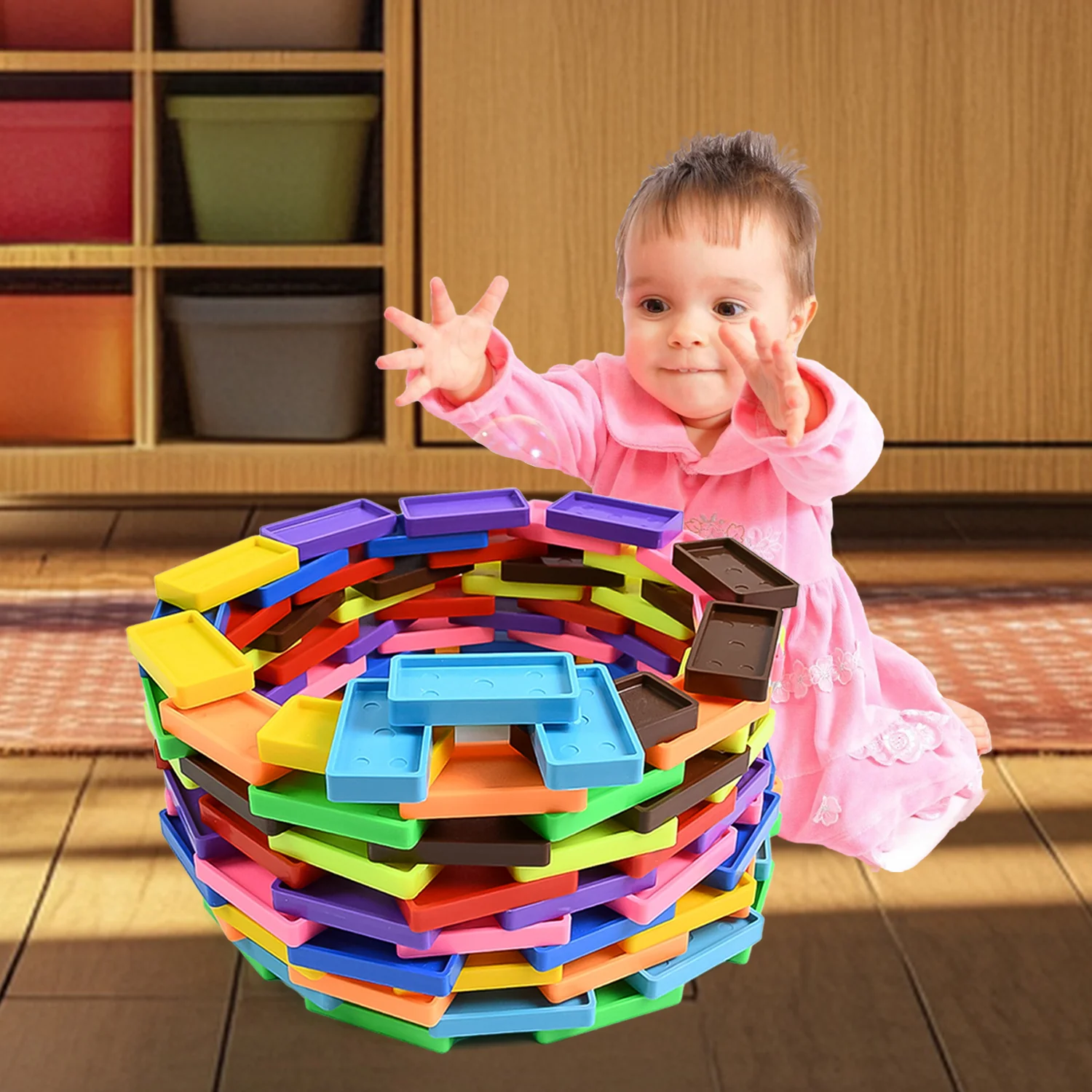 Wooden Domino Blocks – 120 Pcs Colorful Stacking Set | Aditi - Image 5