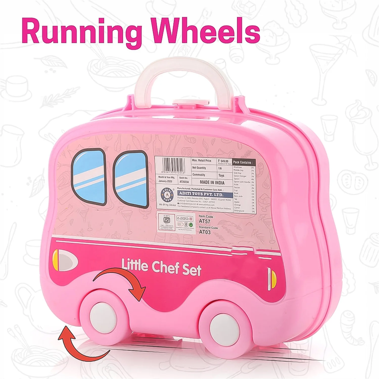 Kids Kitchen Play Set – 23-Piece Portable Pretend Play | Aditi - Image 9
