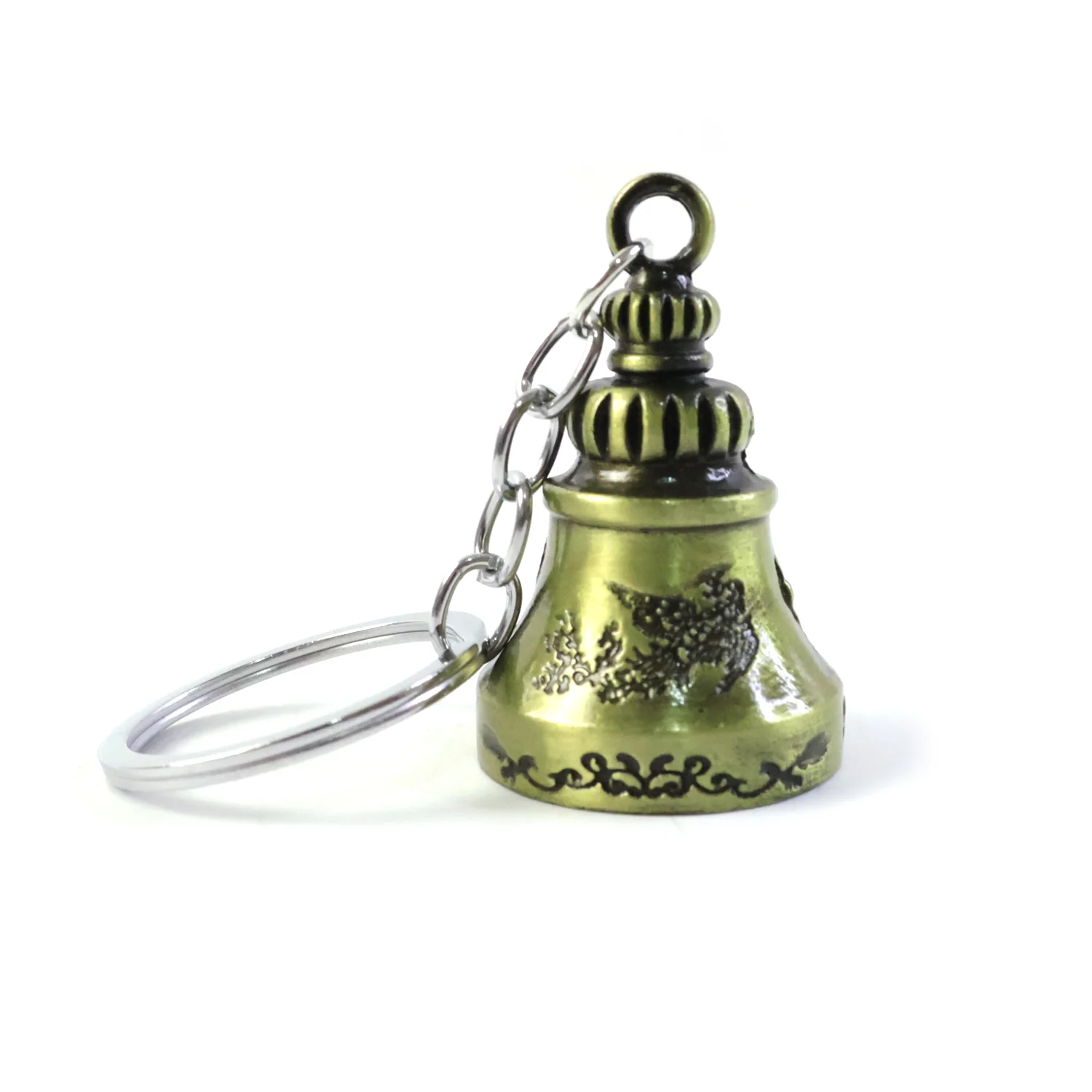 Temple Bell Keychain – Spiritual Metal Charm for Keys and Bags - Image 5