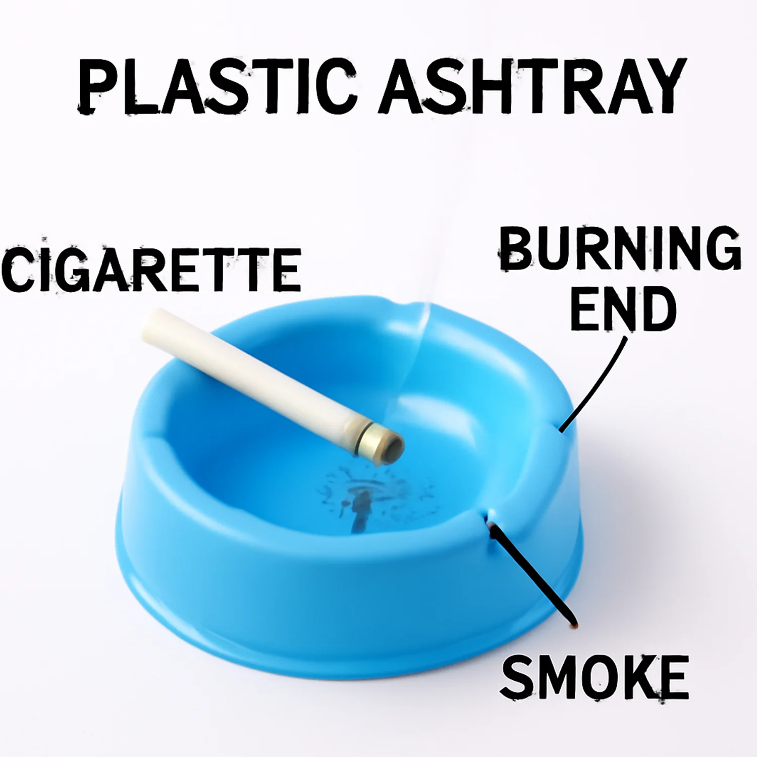 Plastic Ashtray – Durable Wide Bowl with 3 Cigarette Slots - Image 4