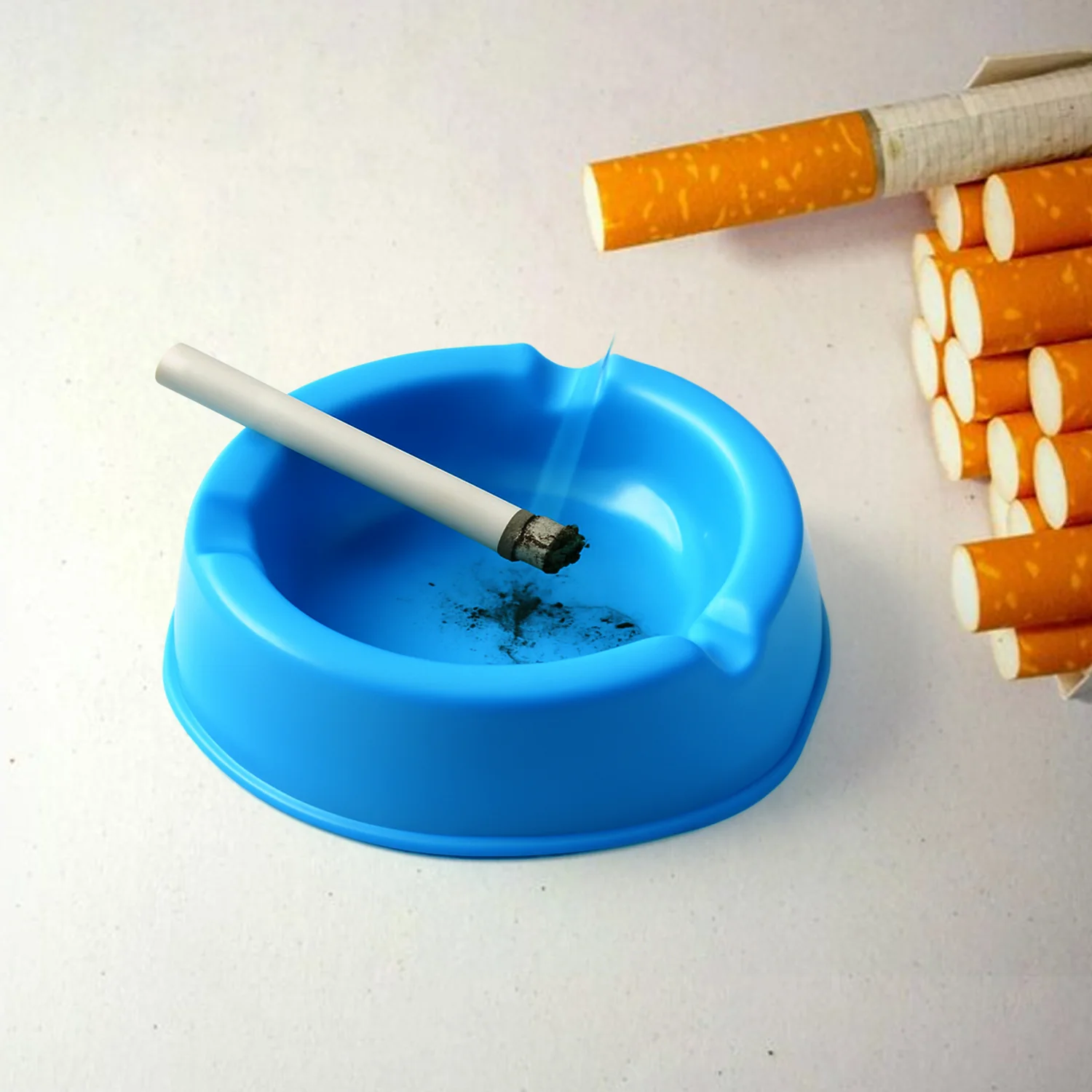 Plastic Ashtray – Durable Wide Bowl with 3 Cigarette Slots - Image 5