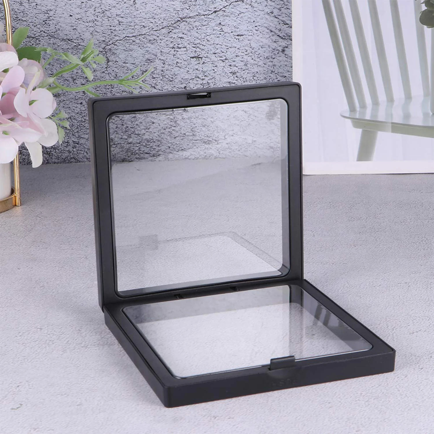 Jewellery Display Box – Transparent Floating Frame Organizer 9x9 cm - Image 6
