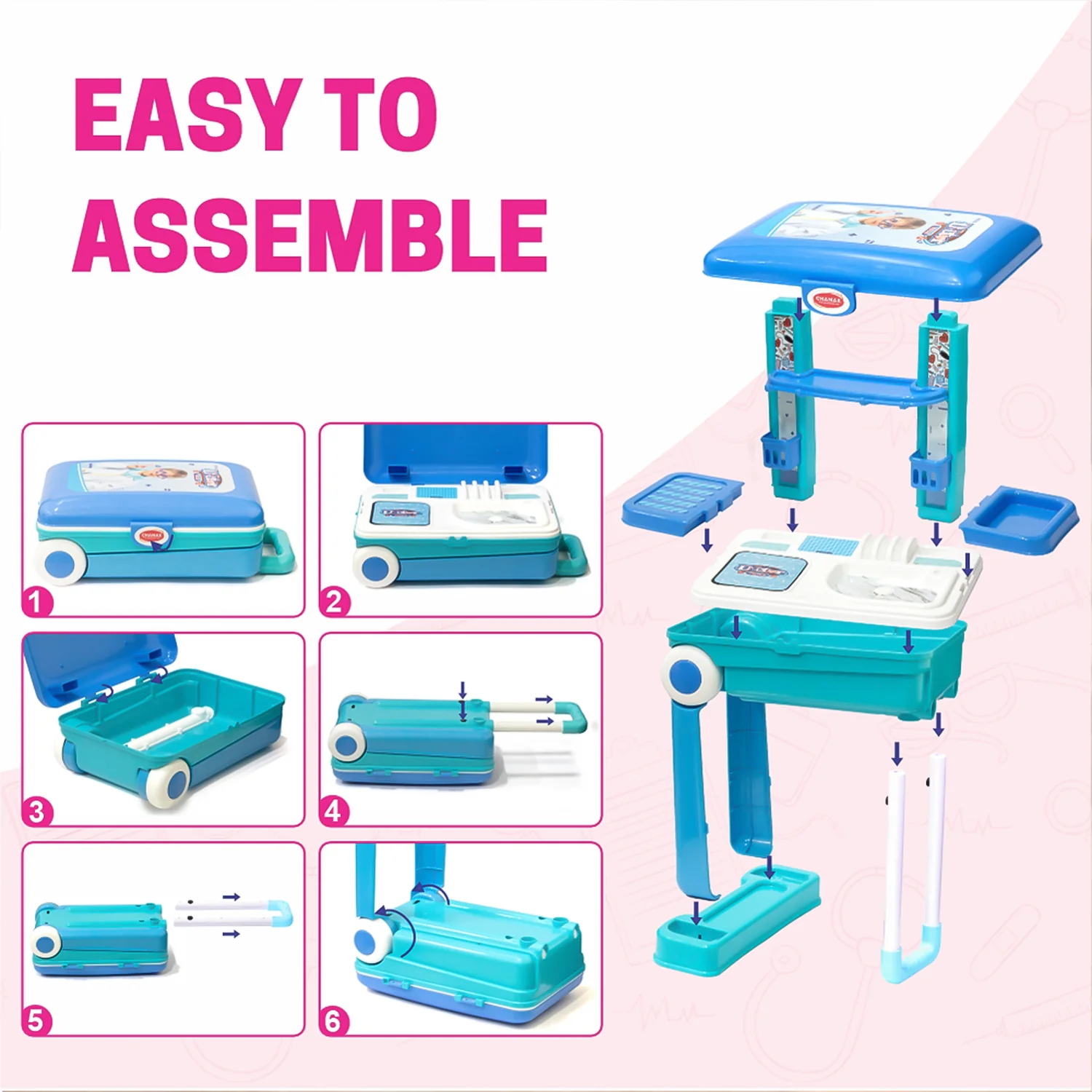 Kids Doctor Set with Trolley & LED Light Instruments | Aditi - Image 7