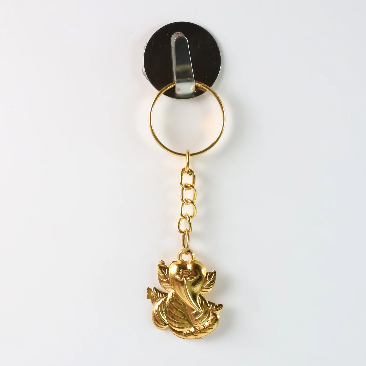 Ganesh Keychain – Durable Golden Leaf Design Accessory - Image 4