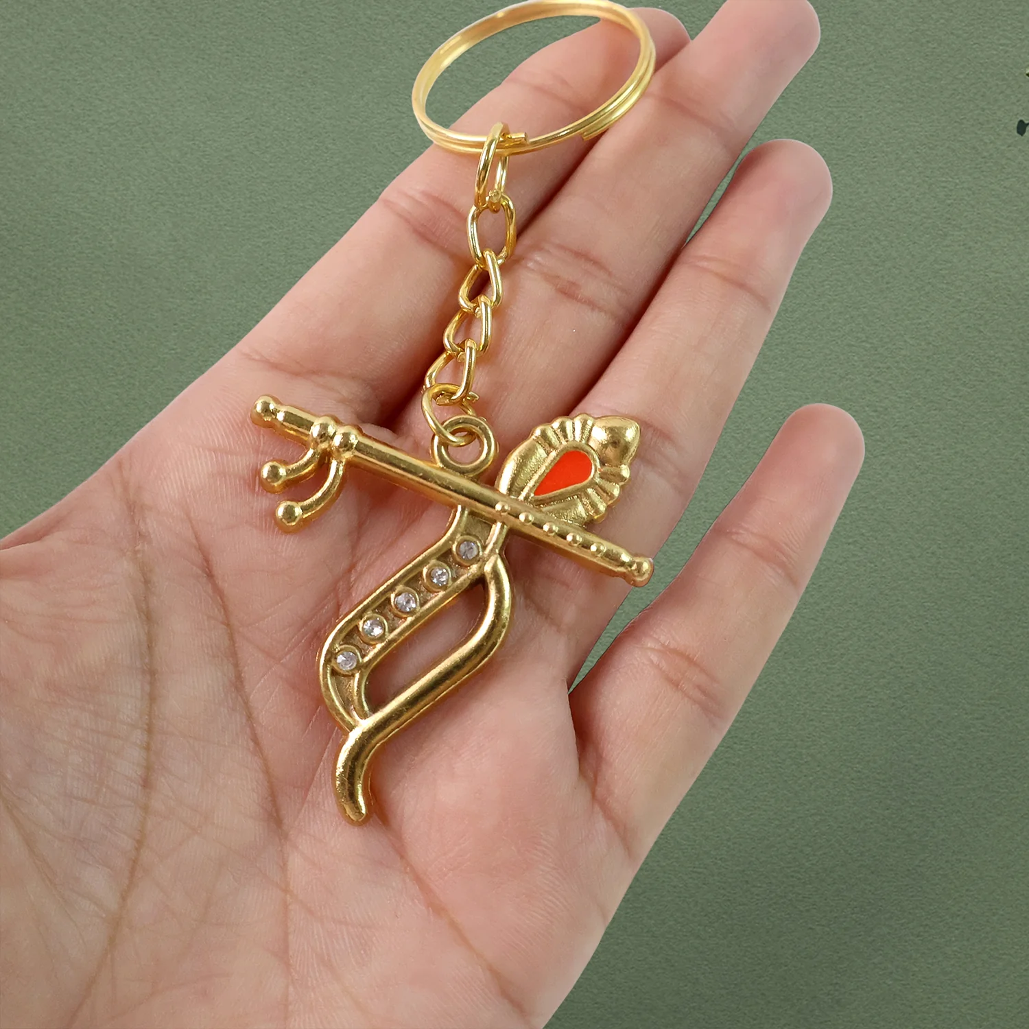 Krishna Metal Keychain – Durable Flute & Peacock Feather Design - Image 3