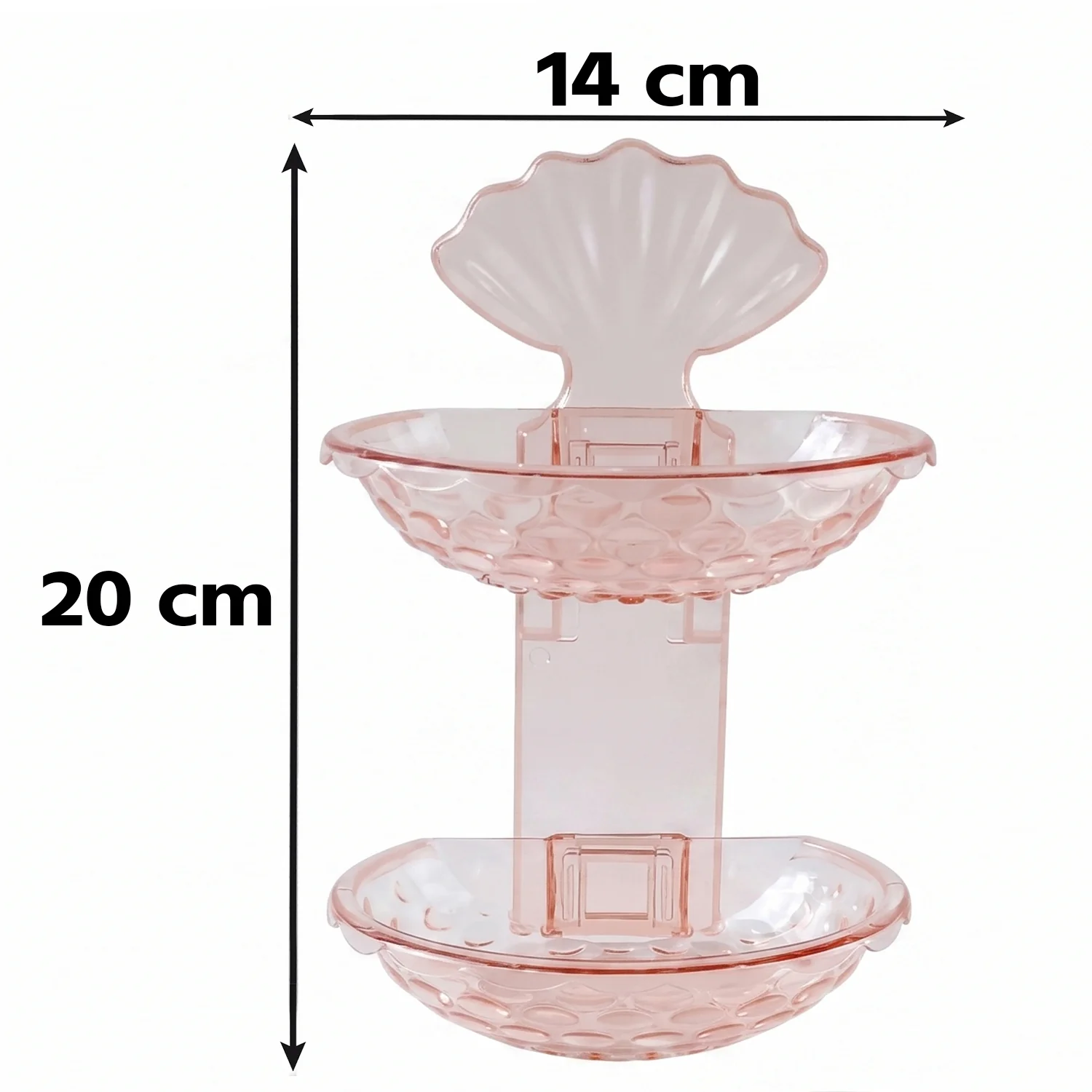 2 In 1 Double Layer Plastic Soap Dish Holder Wall Mounted Self Adhesive (1 Pc) - Image 6