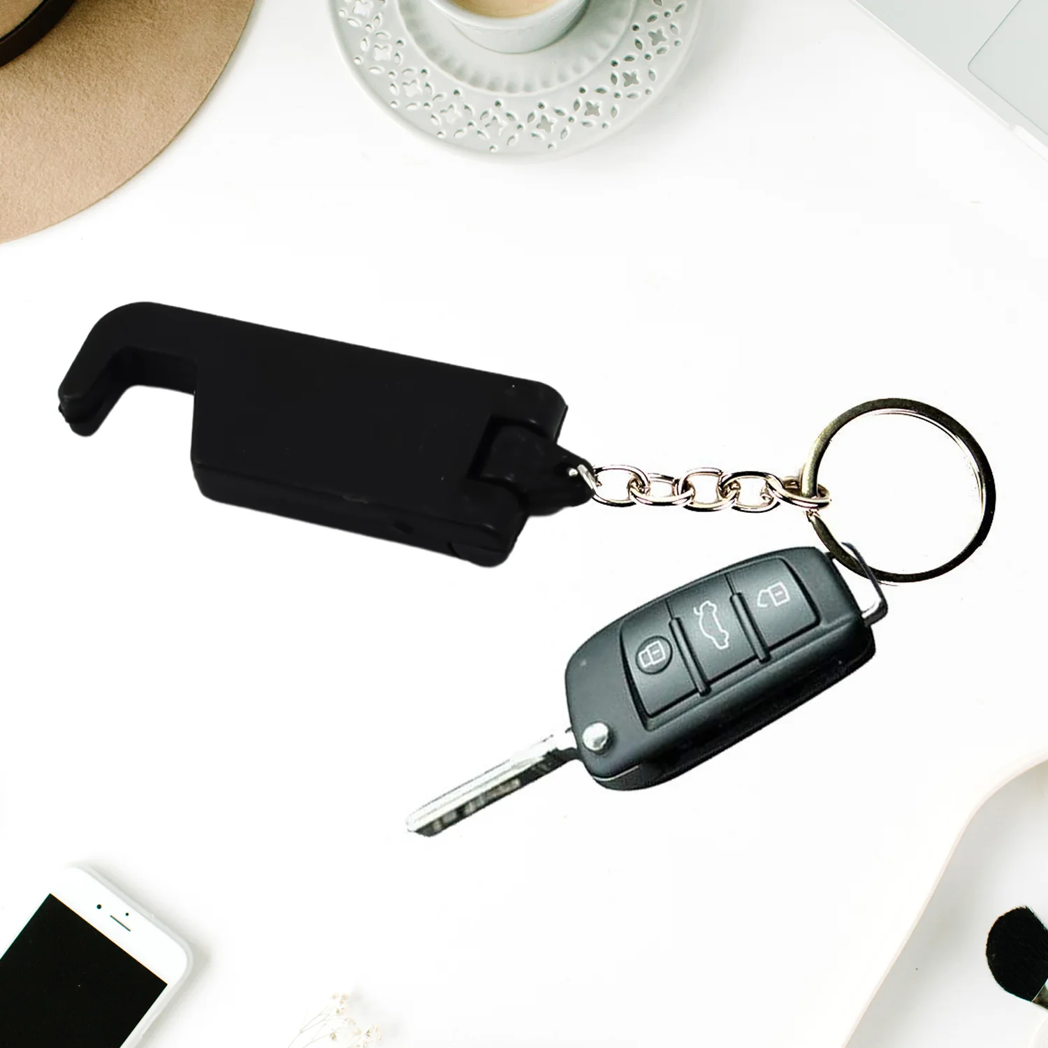 Keychain Mobile Stand – 2-in-1 Plastic Phone Holder (100 Pcs) | Mobiléon - Image 6