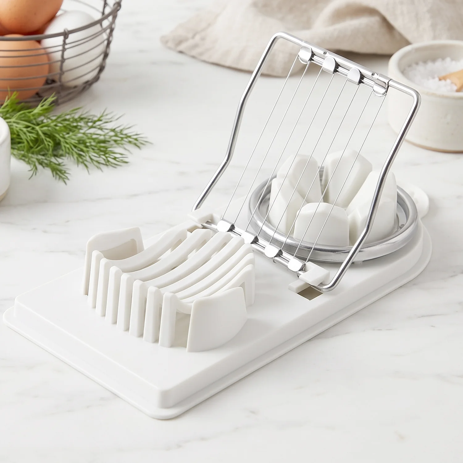 2 in 1 Stainless Steel Egg Cutter Slicer and Wedger for Boiled Eggs (1 Pc) - Image 7