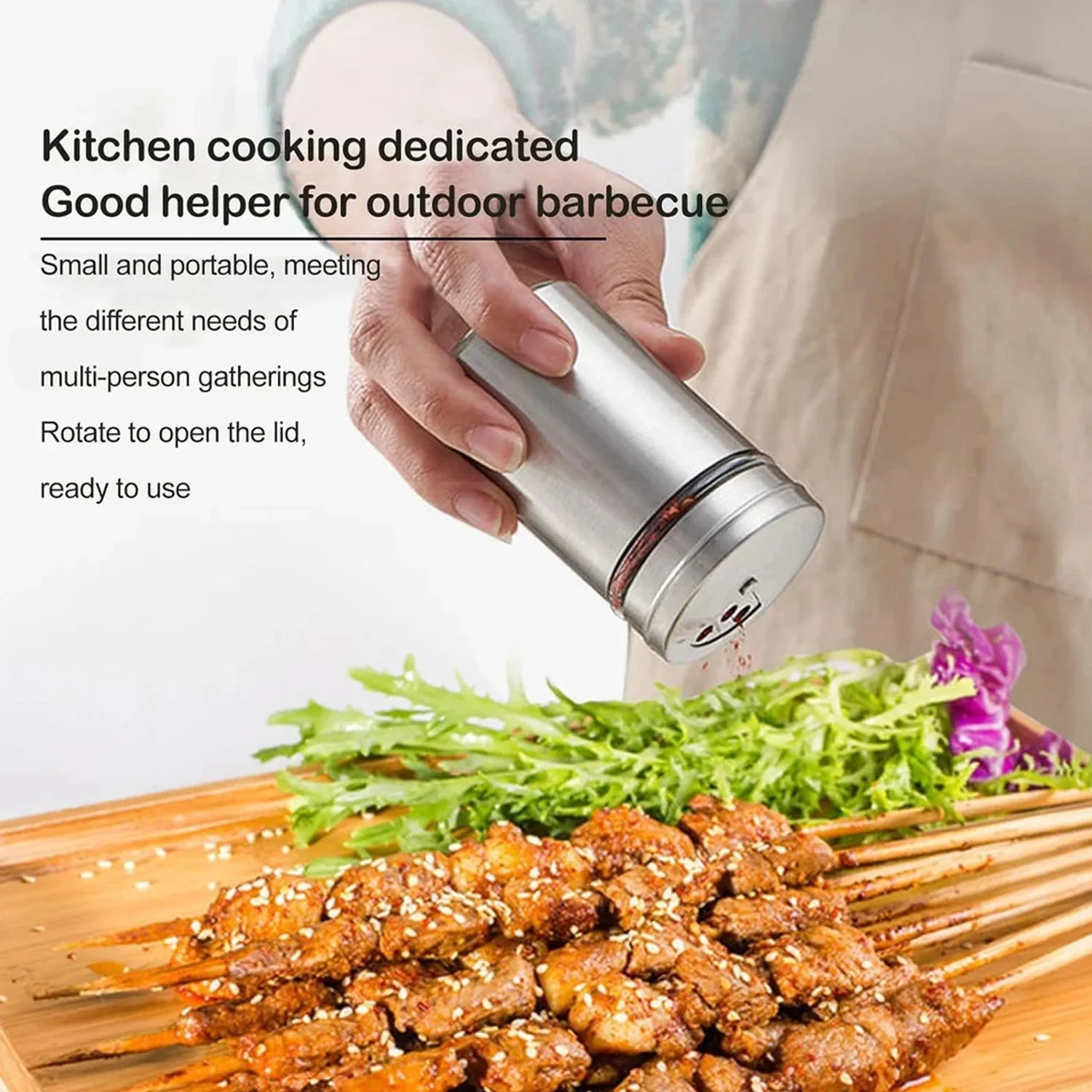 Stainless Steel Spice Jar – 2-in-1 Dual Dispensing with Window - Image 3