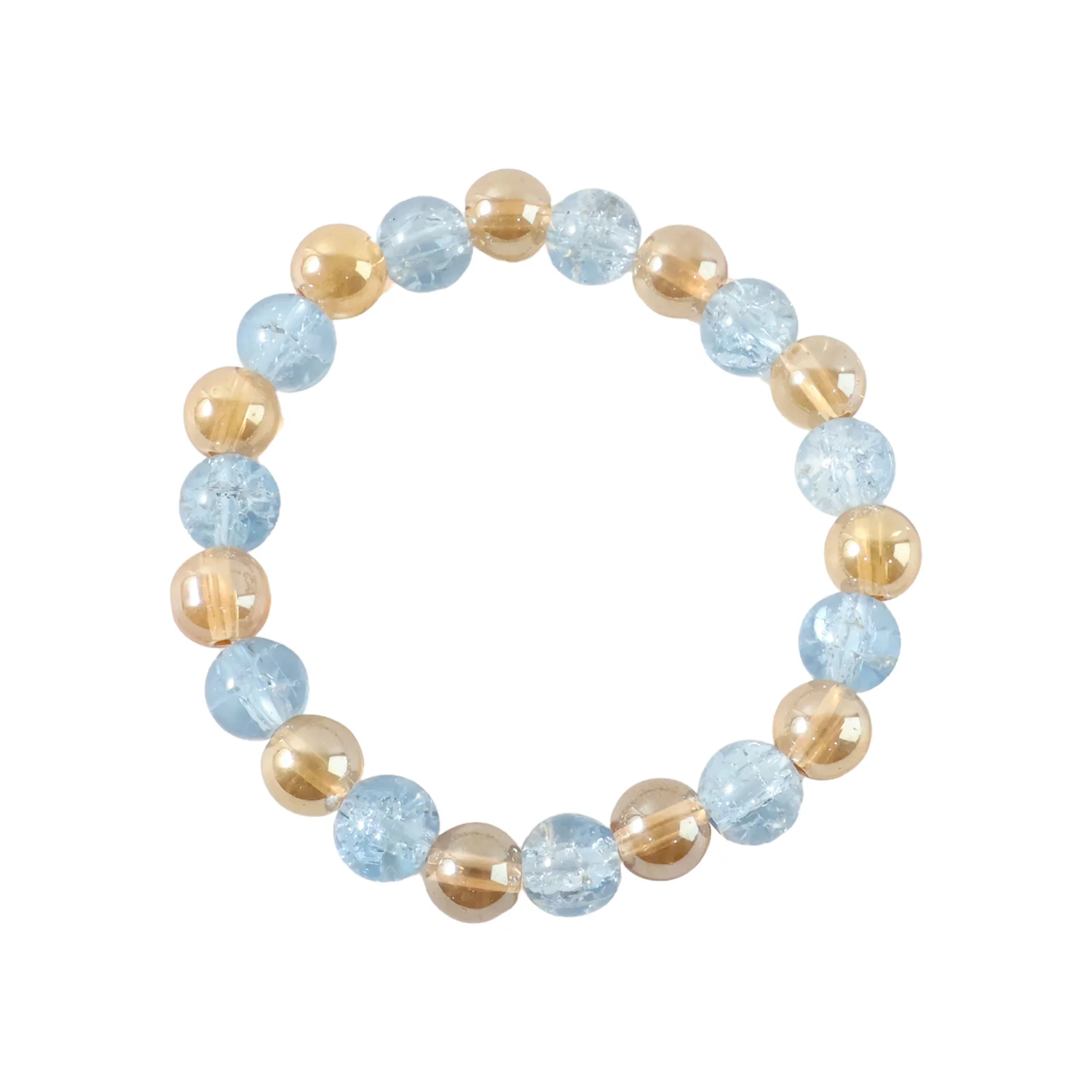 Dual-Tone Crystal Beaded Stretch Bracelet – Elegant Slip-On Design - Image 5
