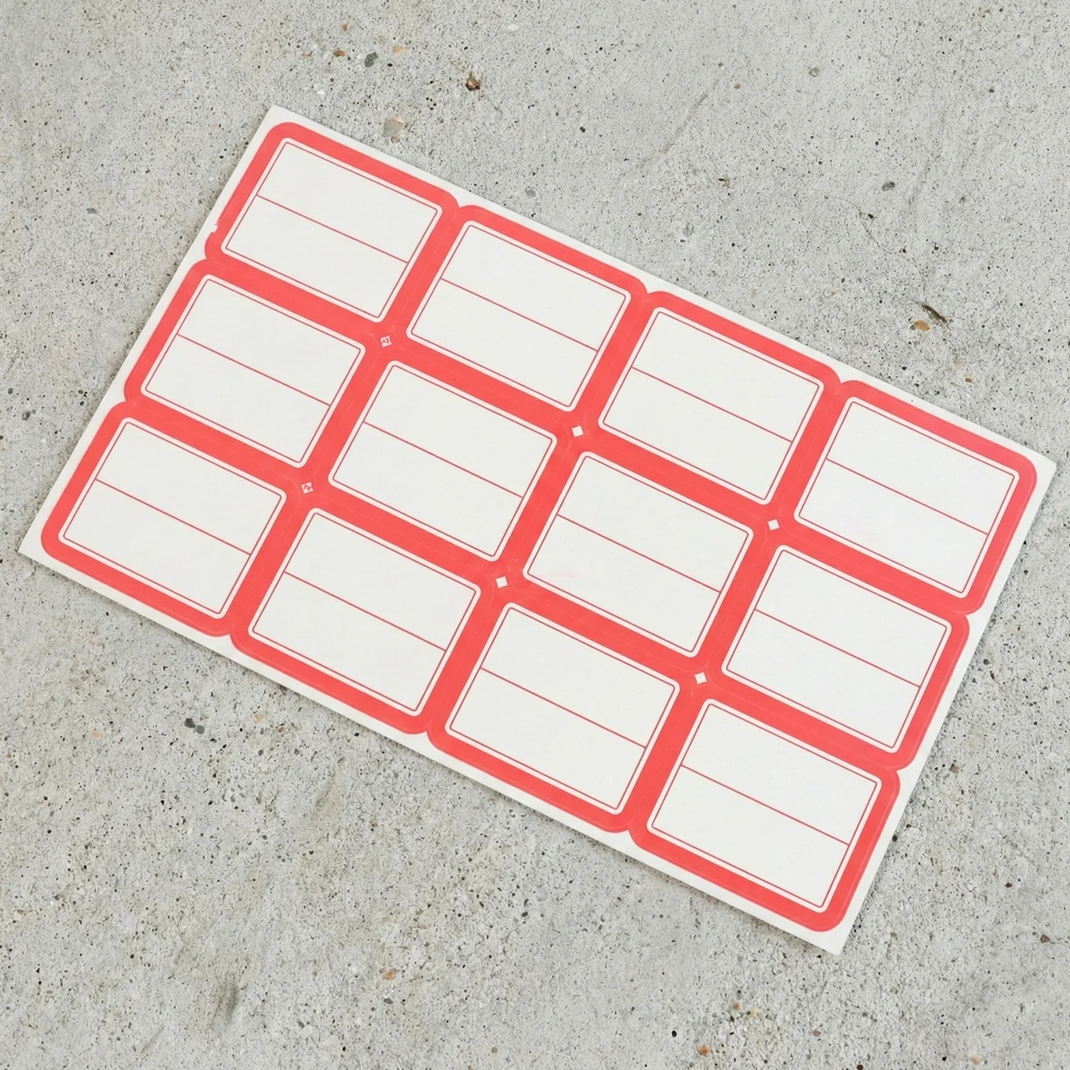 Self-Adhesive Label Sticker Sheet – Red & White Rectangular - Image 6