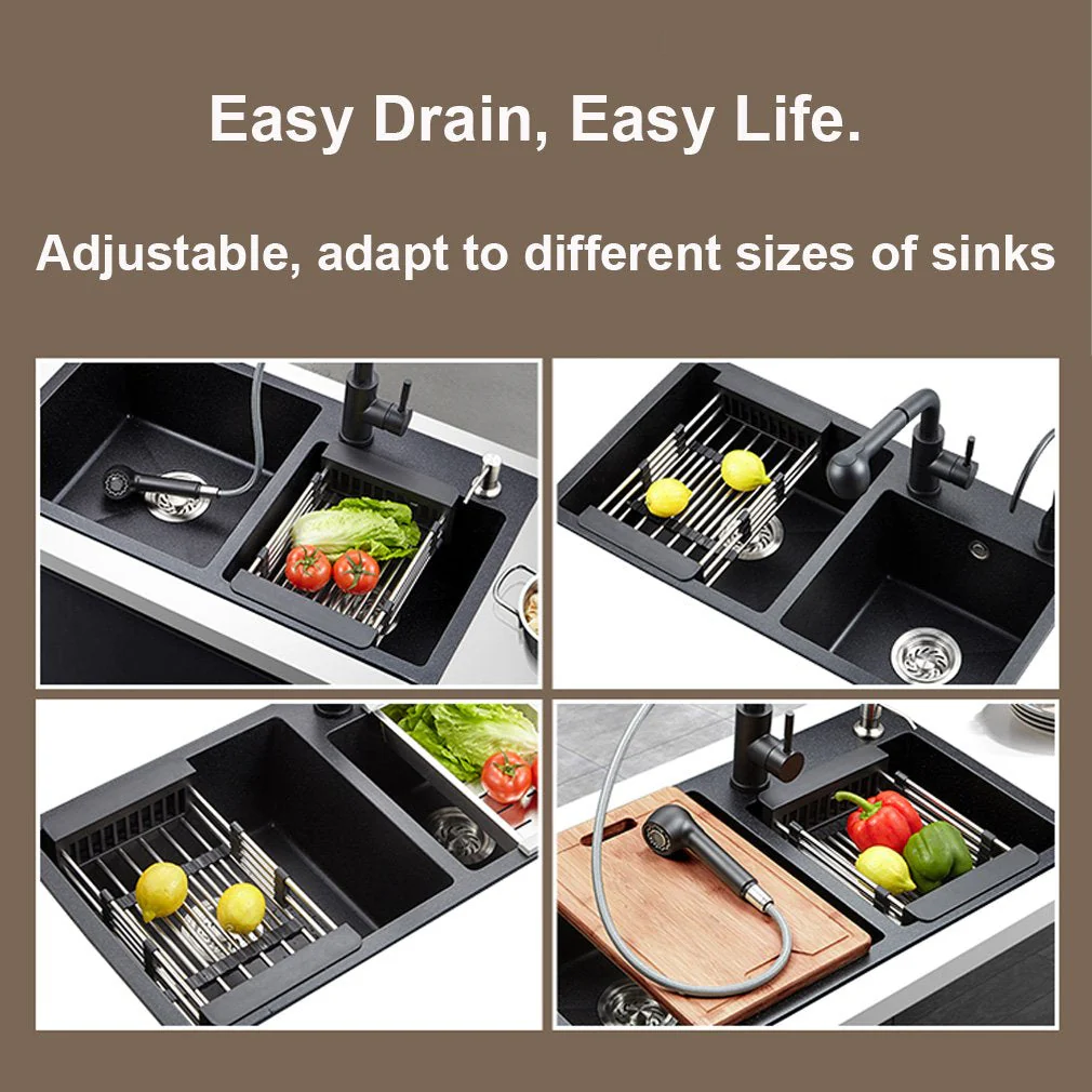 Expandable Dish Drainer – Stainless Steel Over Sink Rack | CookAura - Image 3