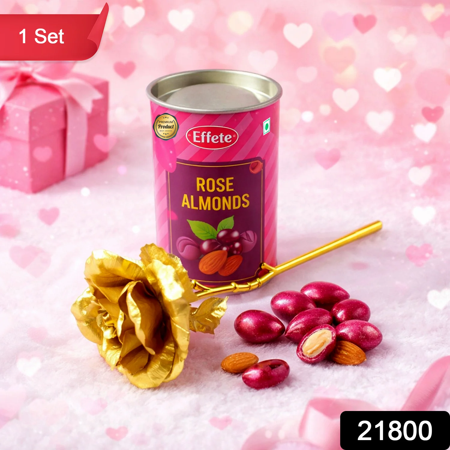 Golden Rose Gift Set – Luxury Rose Almonds Combo - Image 2