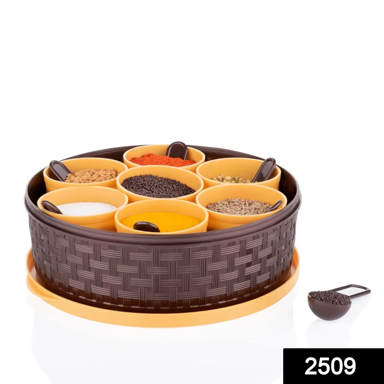 Masala Spice Box – 7 Compartment Airtight Plastic Dabba | Lunchie Bunchie - Image 2