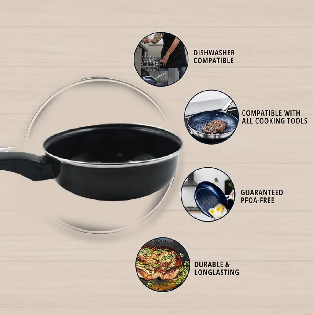 Non-Stick Fry Pan 12-Inch – Gas & Induction Compatible | Indo Glow - Image 3