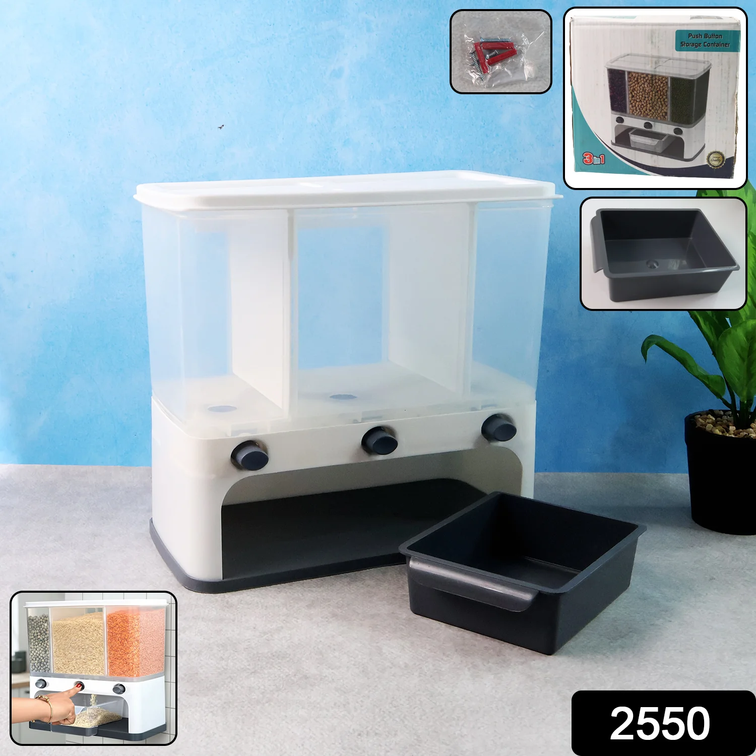 Easy Flow Cereal Dispenser – 3-in-1 Wall Mount Storage | CookAura - Image 2