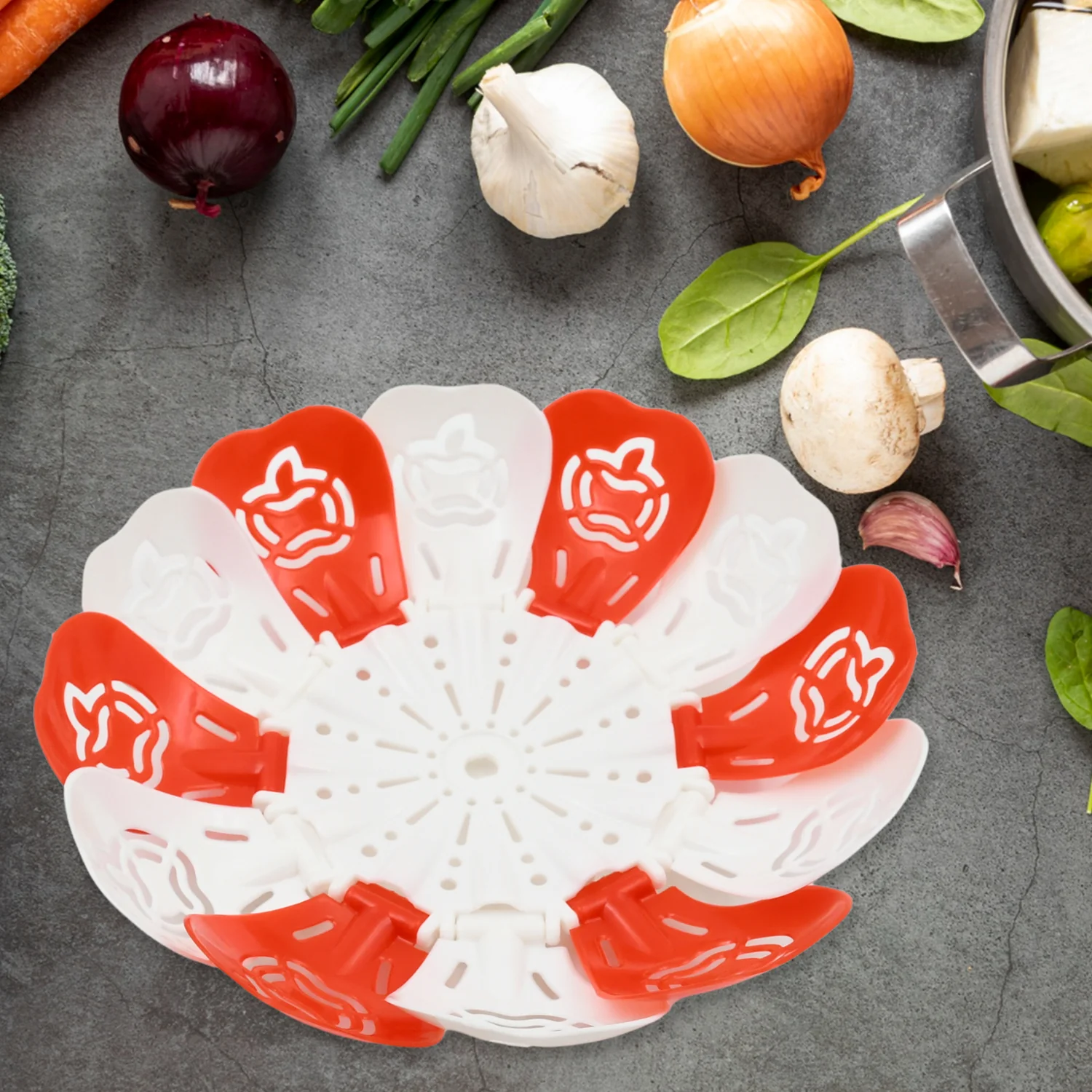 Folding Fruit Basket – Lotus Shape & Space-Saving | Tidy Table - Image 4