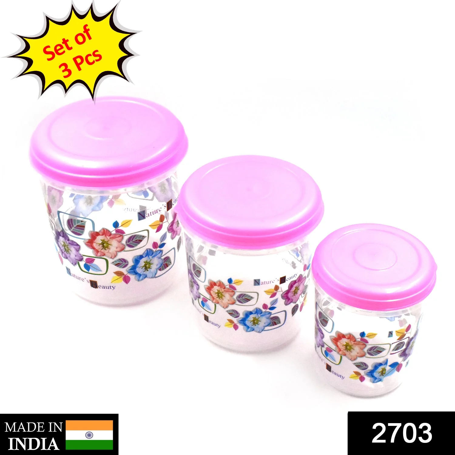 Plastic Storage Container Set – 3 Pc Home & Office | Storenzo - Image 3