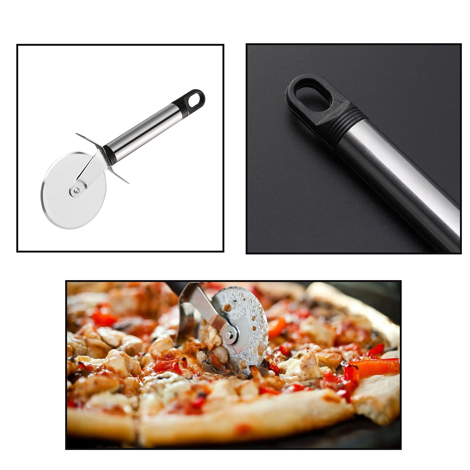 Stainless Steel Pizza Cutter – Sharp Wheel Slicer | Quickslice - Image 3