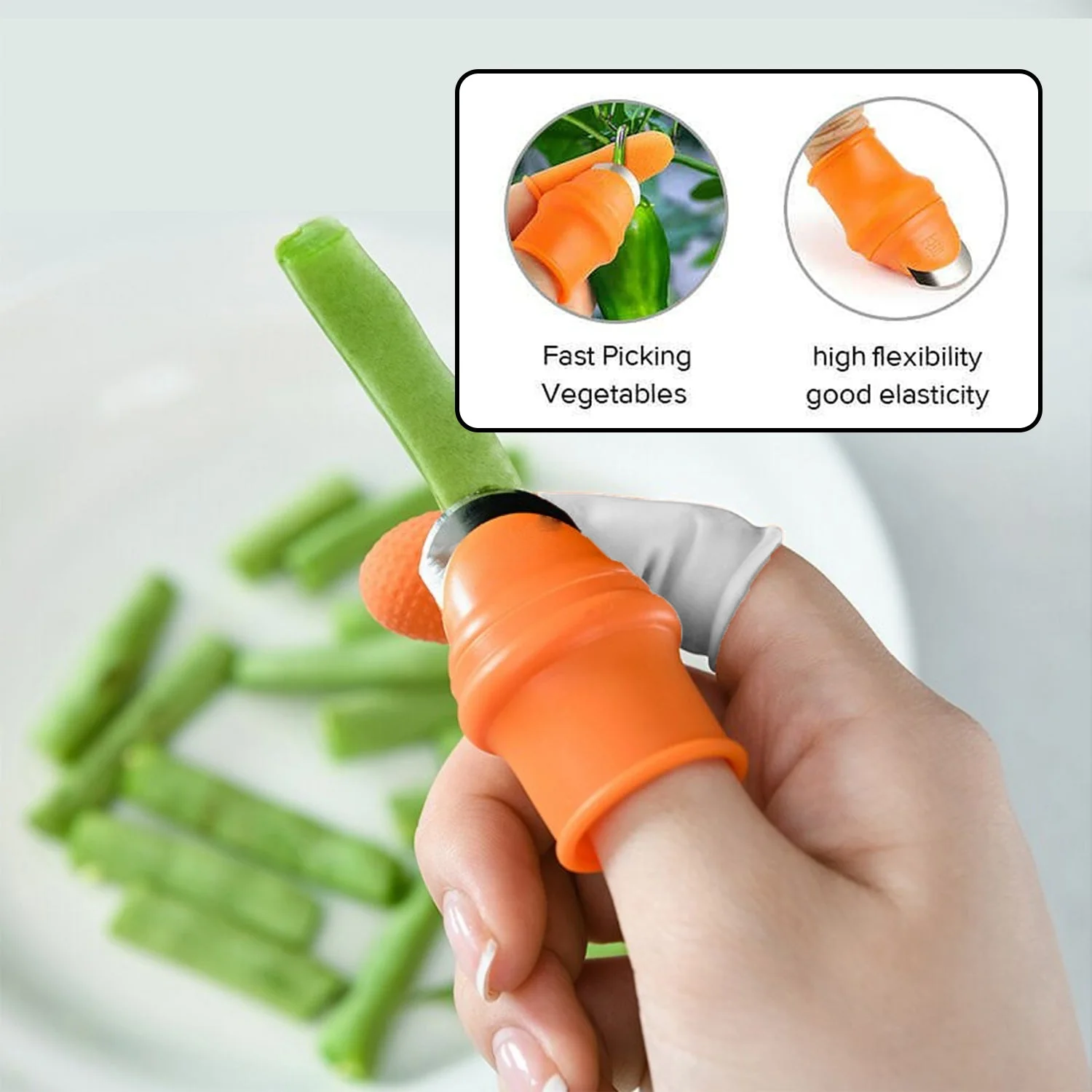 Vegetable Thumb Cutter Set – 5-Piece Sharp Blades | Quickslice - Image 3