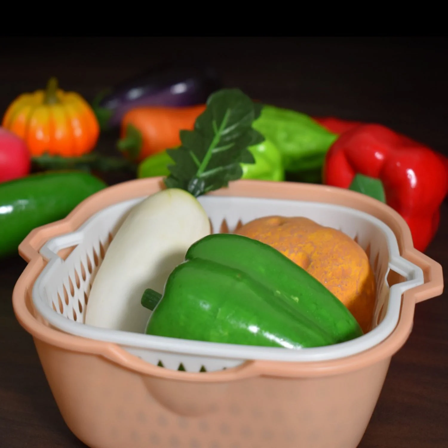 2-in-1 Basket Strainer – Fruit & Vegetable Rinser | Indo Glow - Image 3