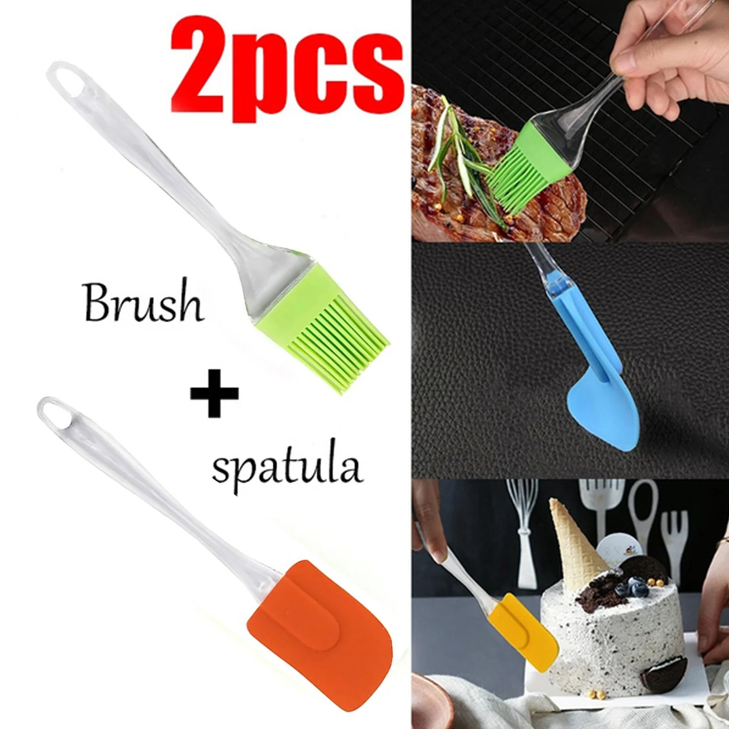 Silicone Spatula & Brush Set – 2 Pcs Non-Stick Bakeware | Bake & Dwell - Image 3