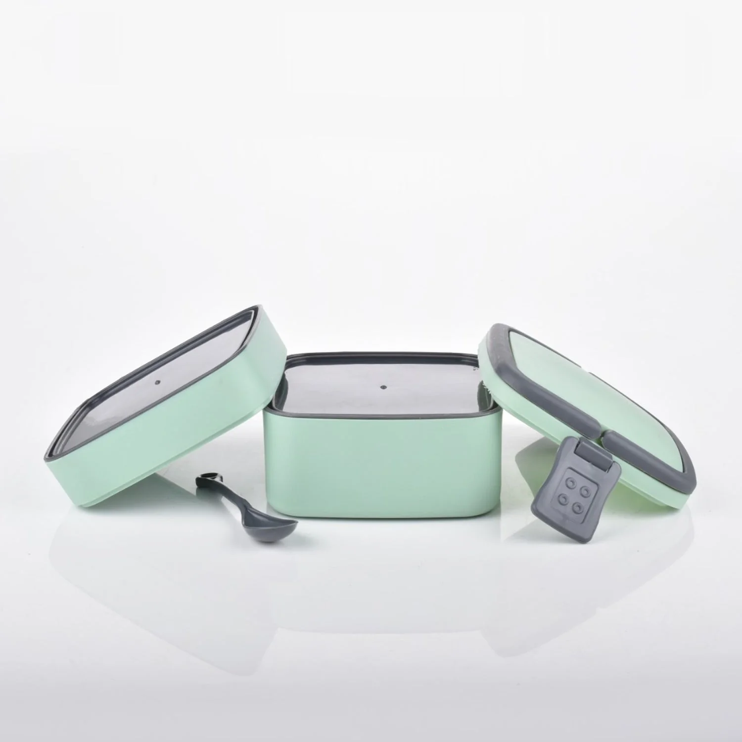 Stackable Lunch Box – Green Double-Layer Tiffin | Lunchie Bunchie - Image 7