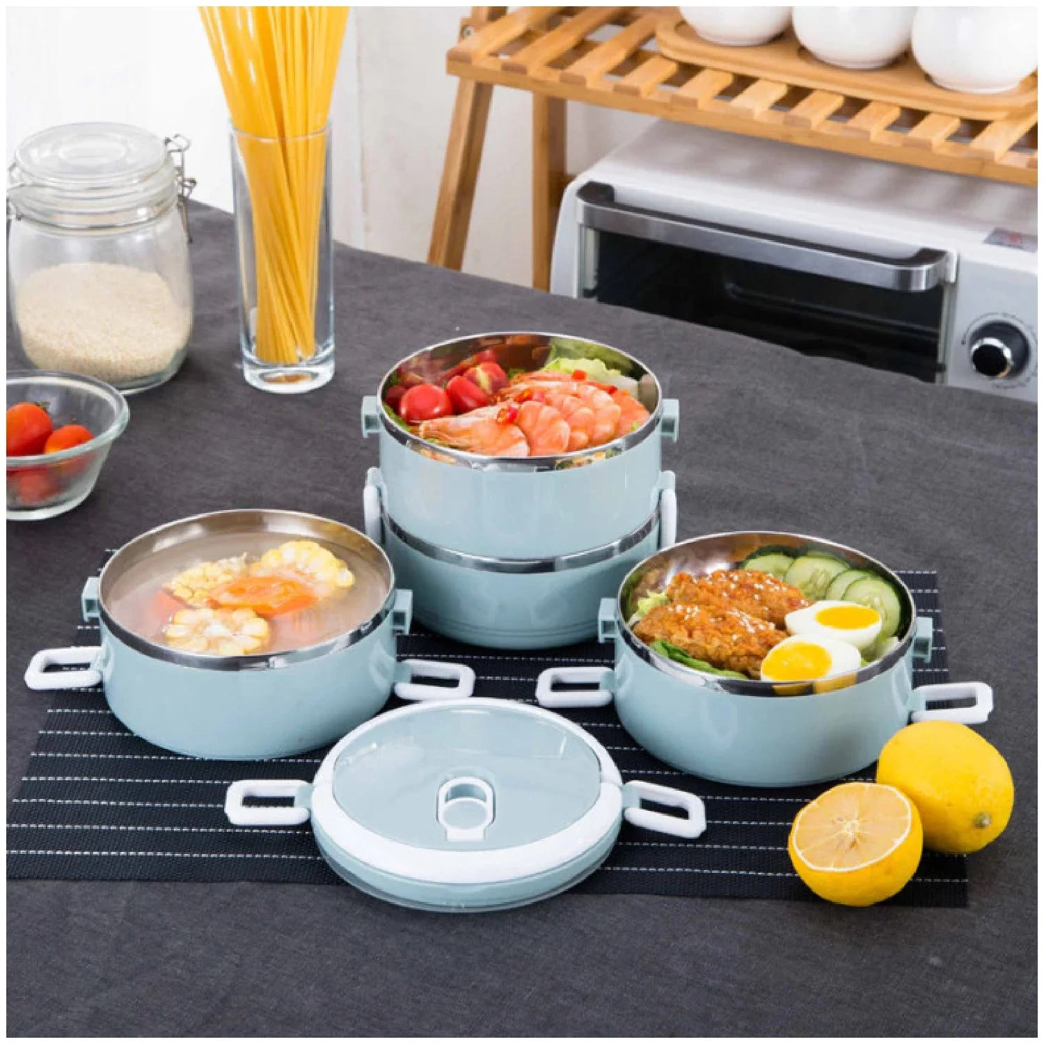 Stainless Steel Lunch Box – 4 Layer Insulated Tiffin | Lunchie Bunchie - Image 3